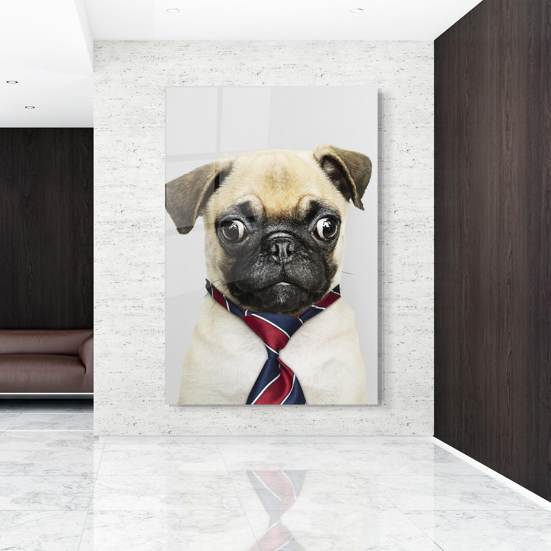 Tablou Sticla Business Pug mockup 9