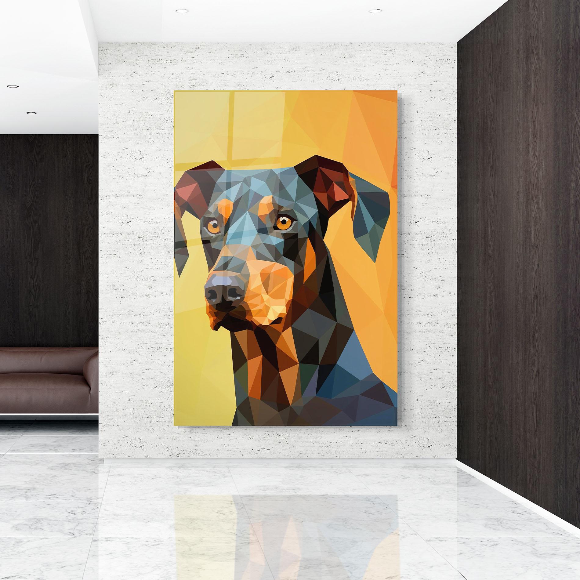 Tablou Sticla Digital Art Dog mockup 9