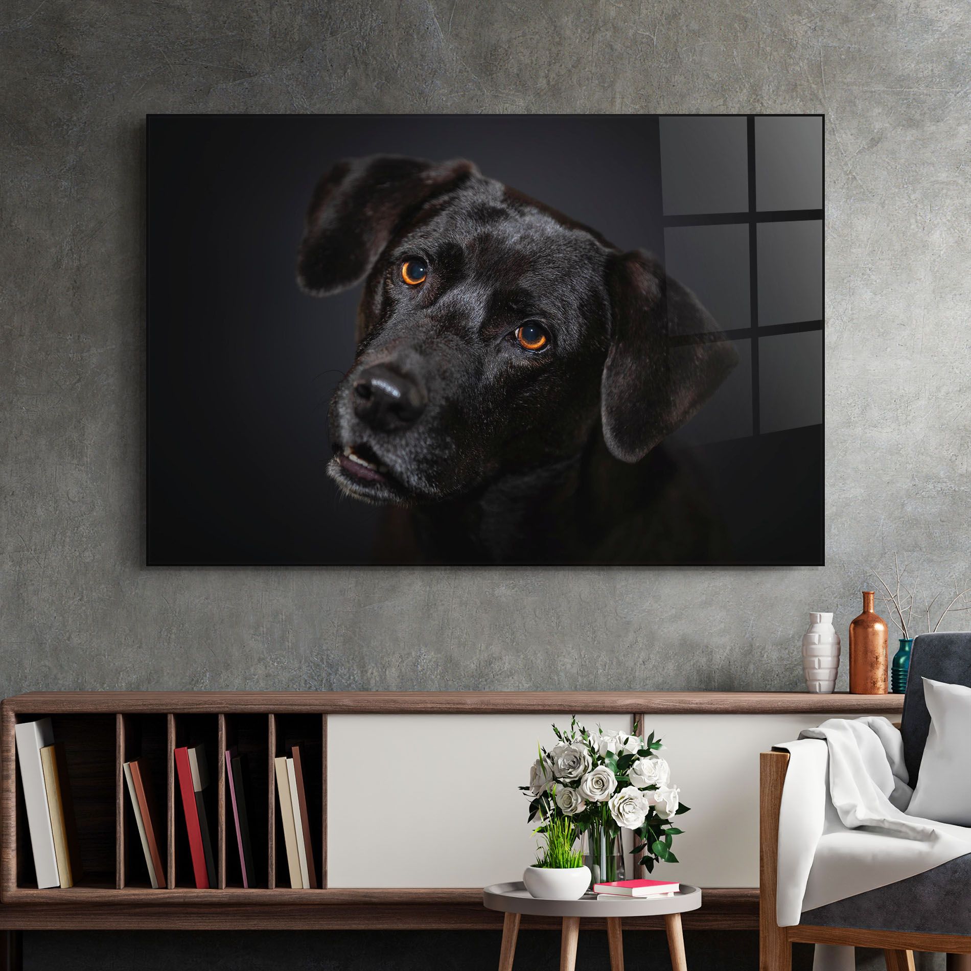 Black Dog Portrait mockup 2