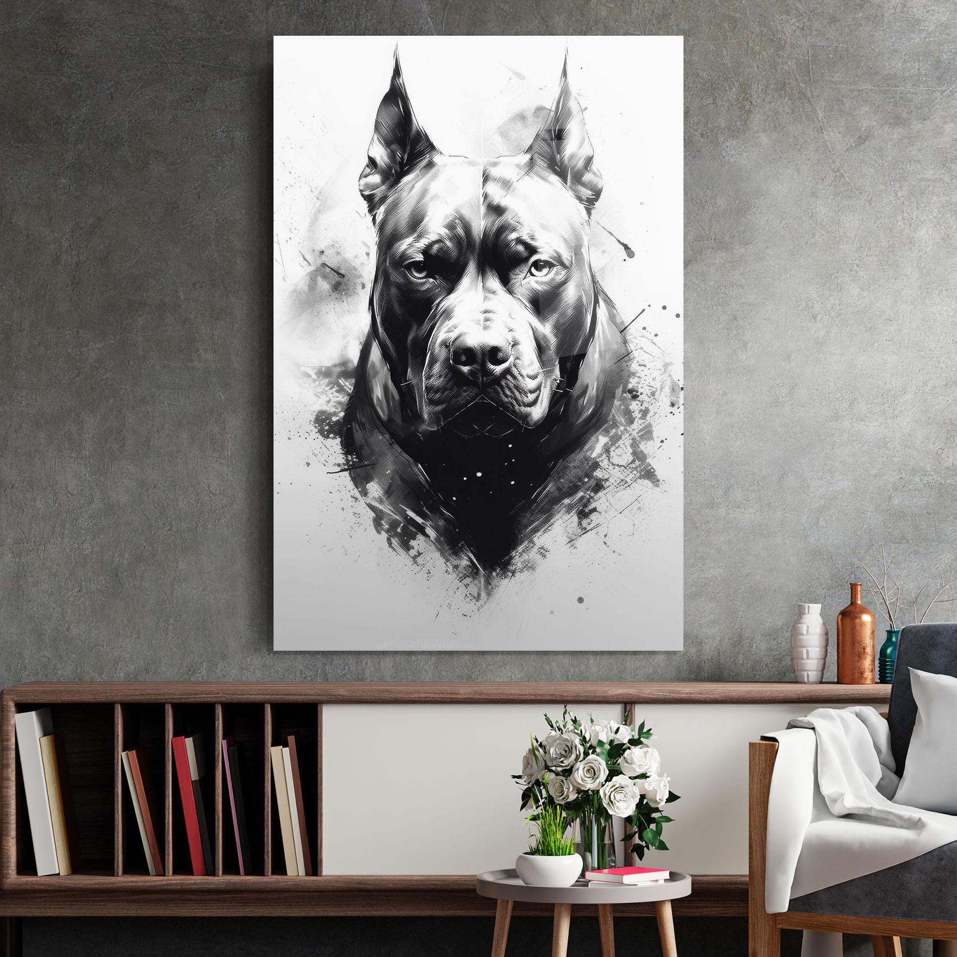 Tablou Sticla Angry Dog Face mockup 2
