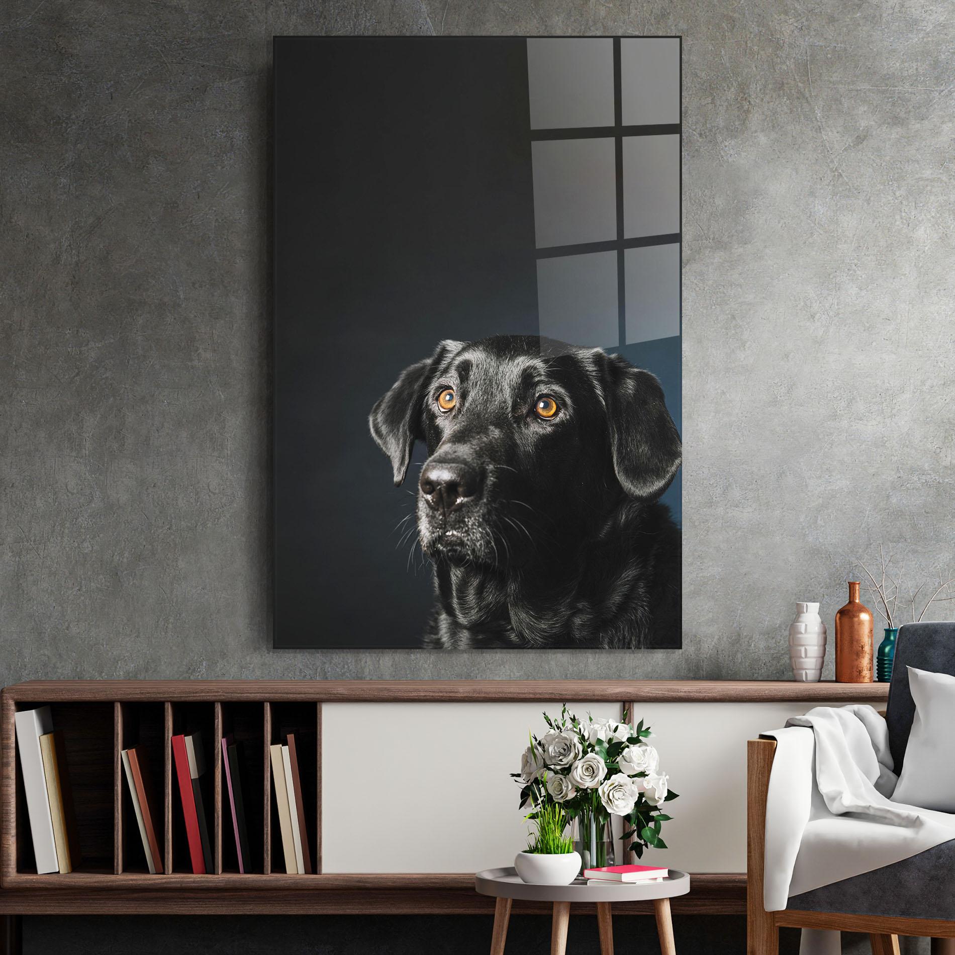 Tablou Sticla Brown Eyes Dog mockup 2