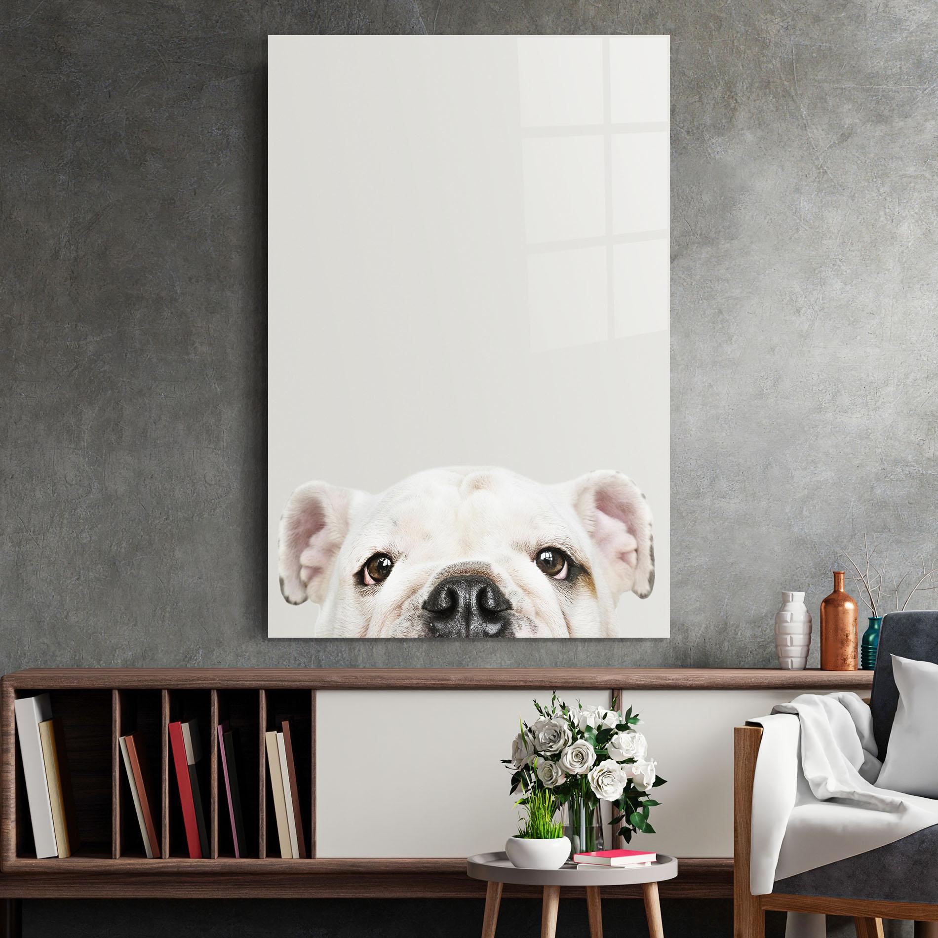 Tablou Sticla Bulldog Eyes mockup 2