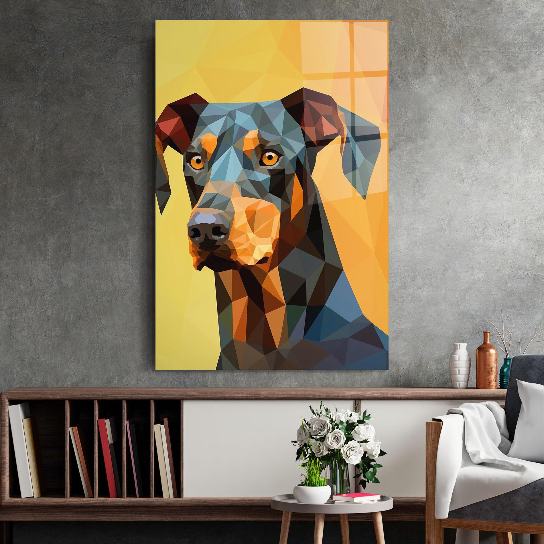 Tablou Sticla Digital Art Dog mockup 2