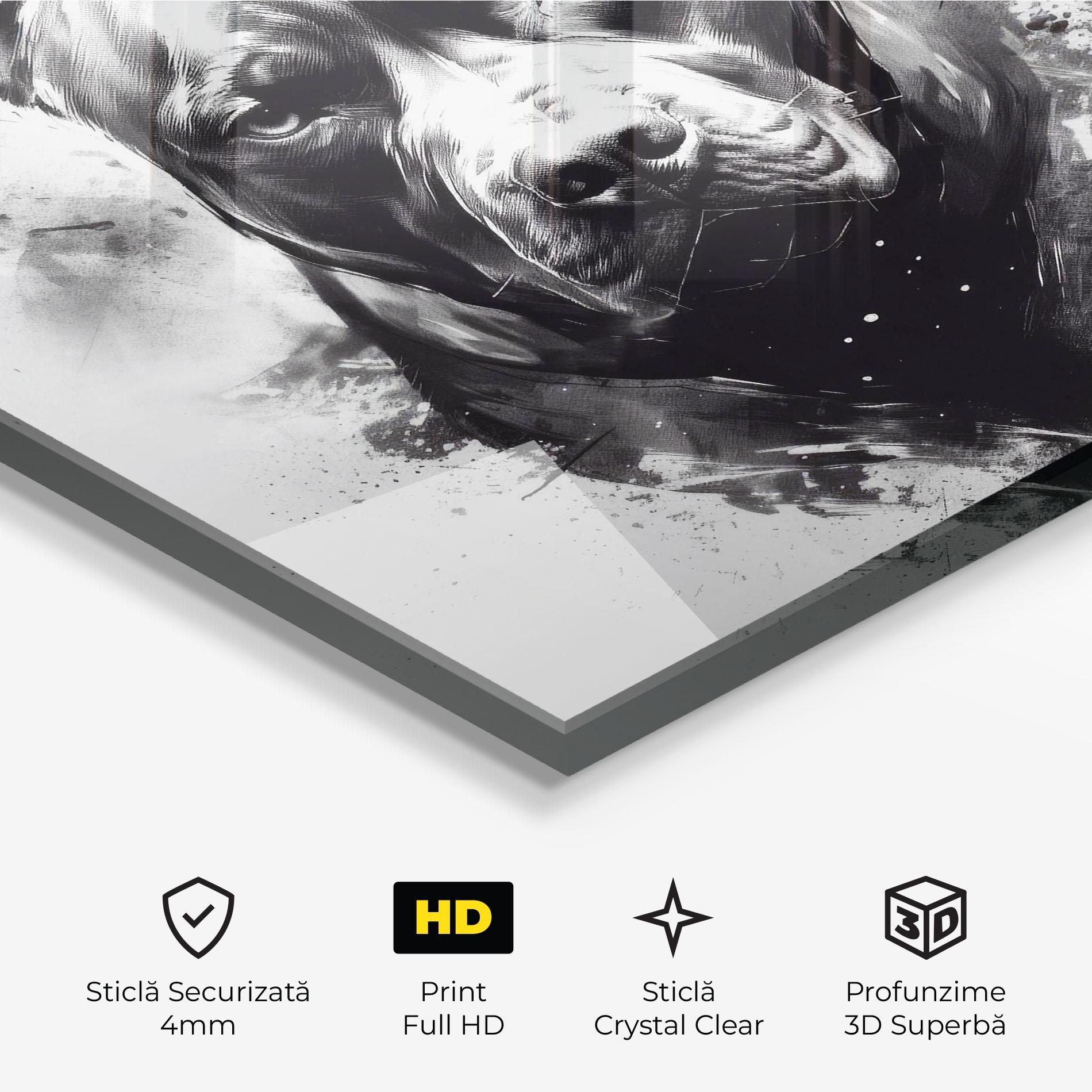 Tablou Sticla Angry Dog Face mockup 3