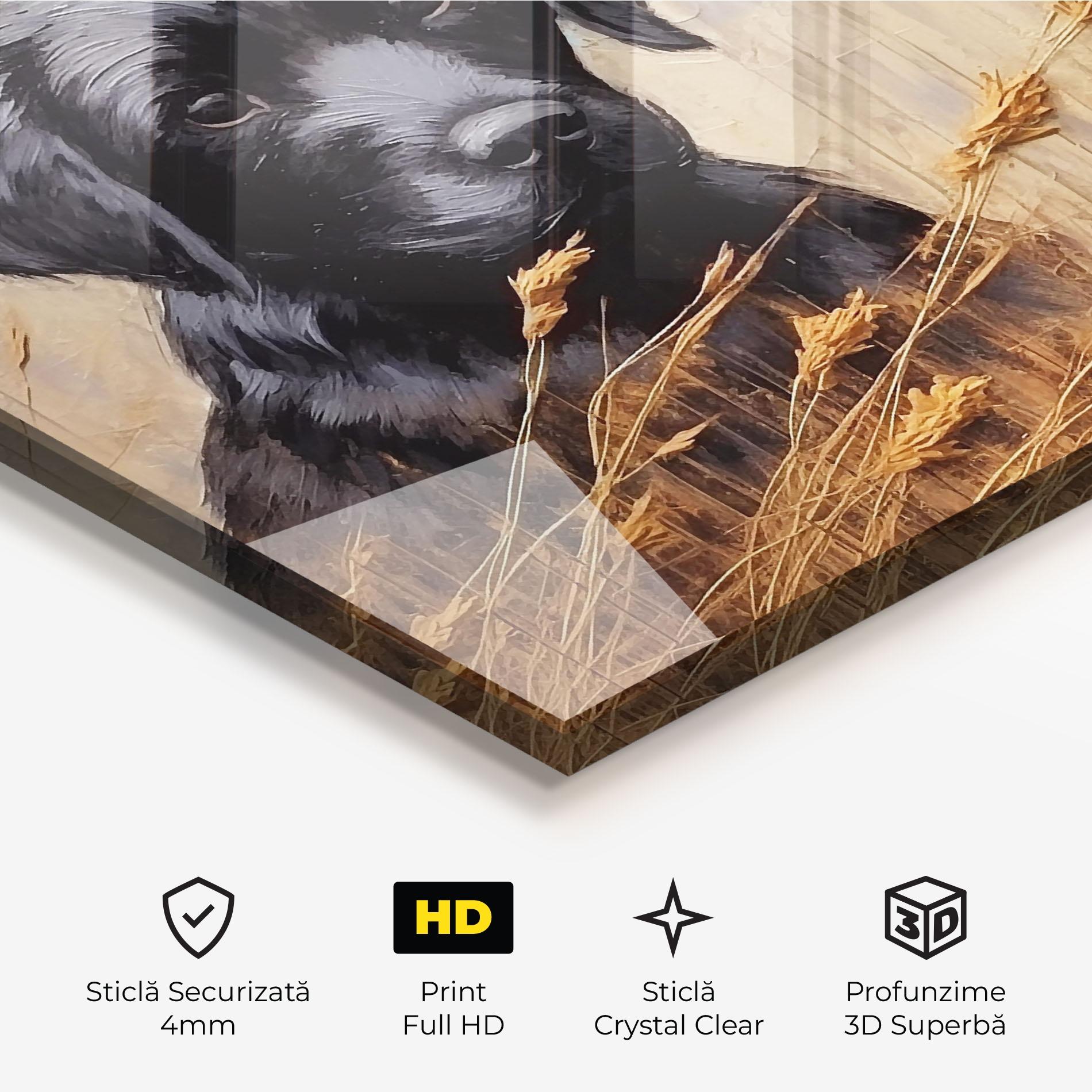 Tablou Sticla Black Dog Art mockup 3