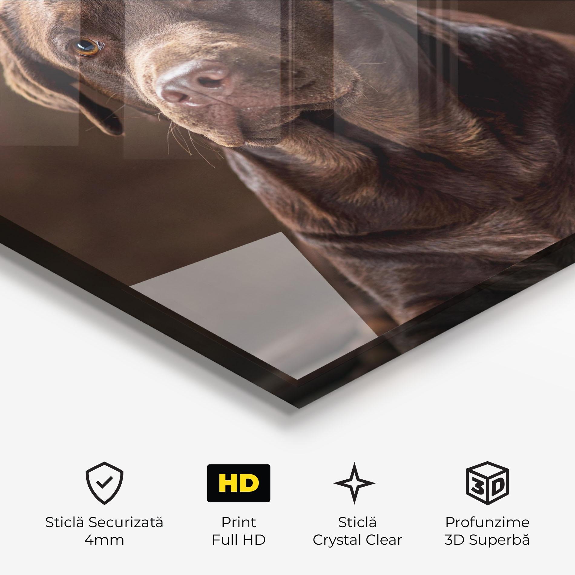 Tablou Sticla Brown Labrador Dog mockup 3