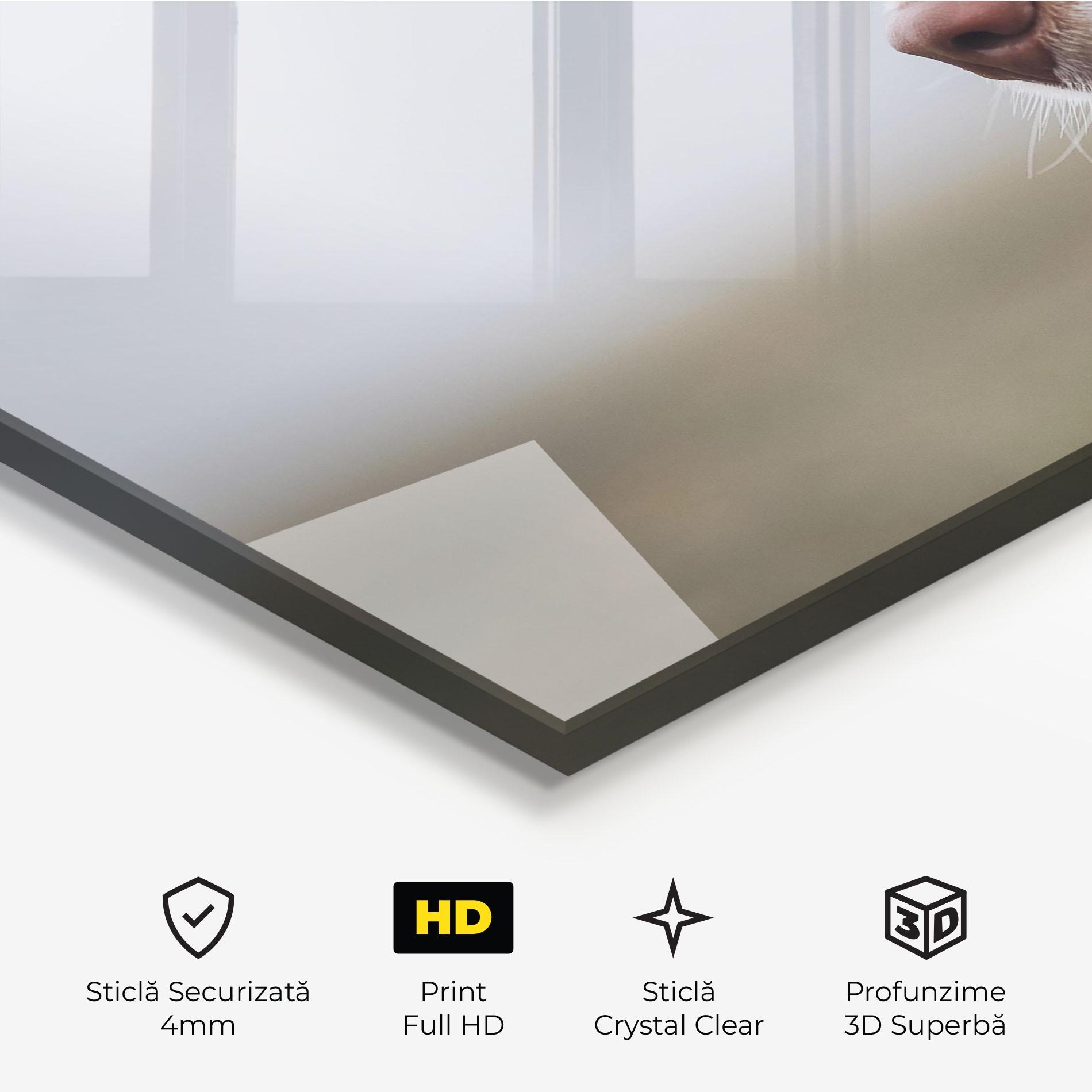 Tablou Sticla Brown White Dog mockup 3