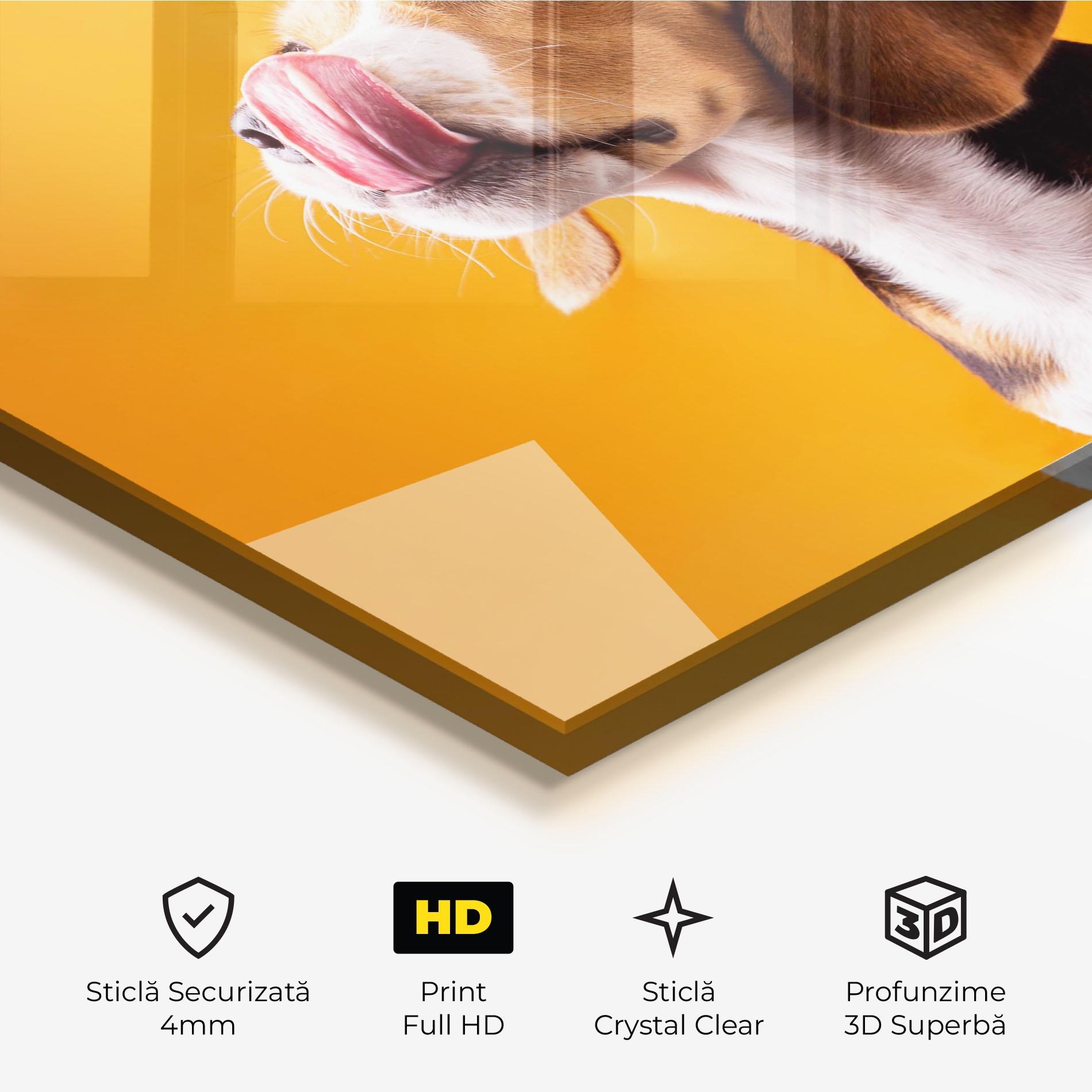 Tablou Sticla Cute Beagle Puppy mockup 3