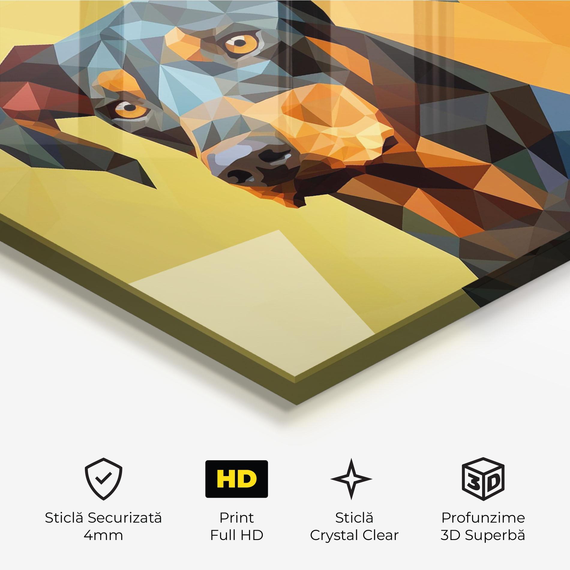 Tablou Sticla Digital Art Dog mockup 3