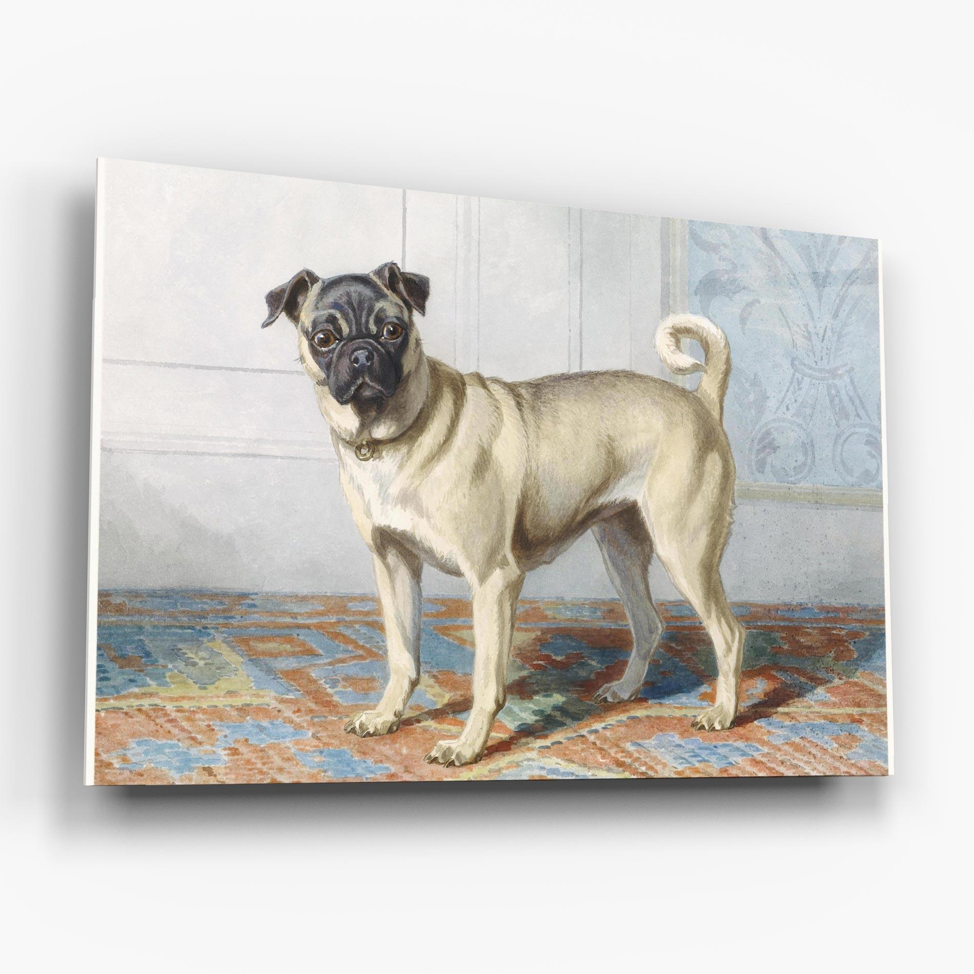 Tablou Sticla Cute Cream Dog mockup 6