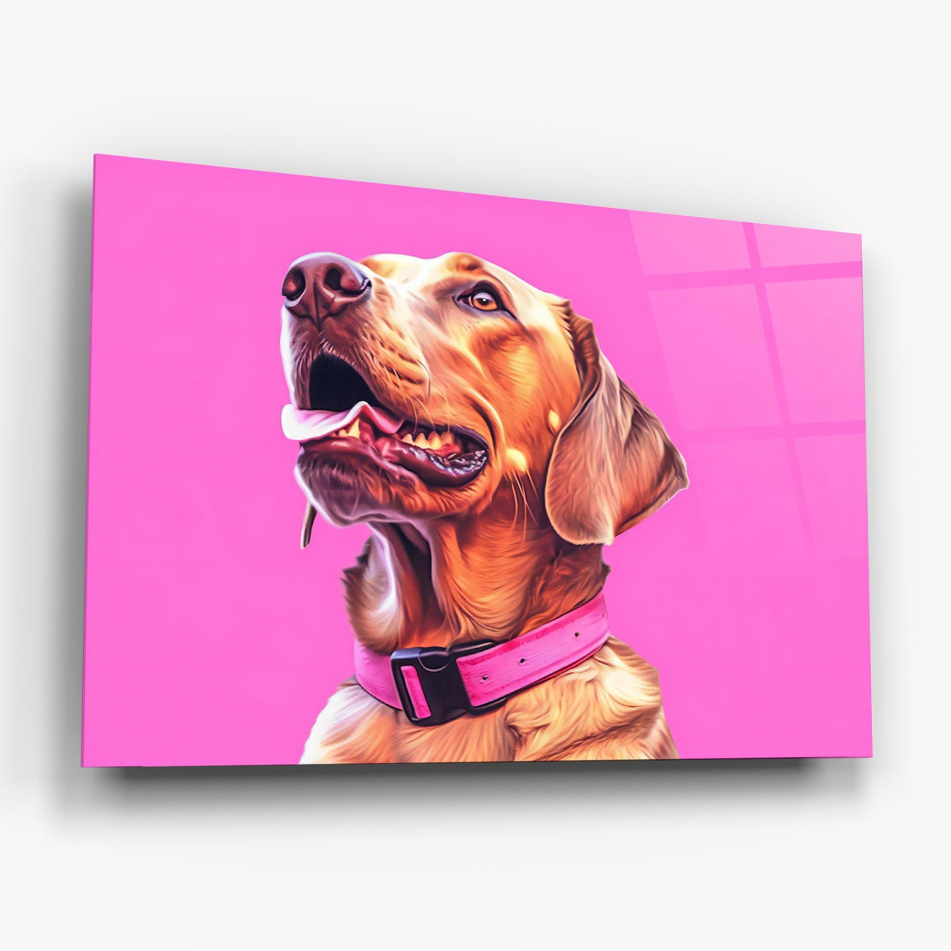 Tablou Sticla Cute Retriever Dog mockup 6