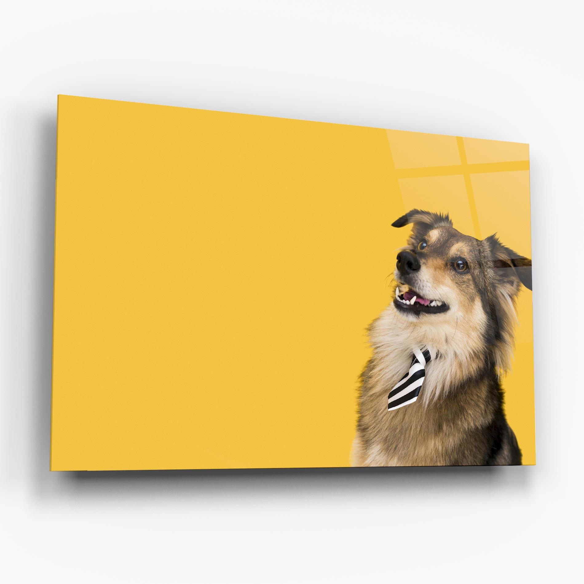 Tablou Sticla Cute Smiling Dog mockup 6