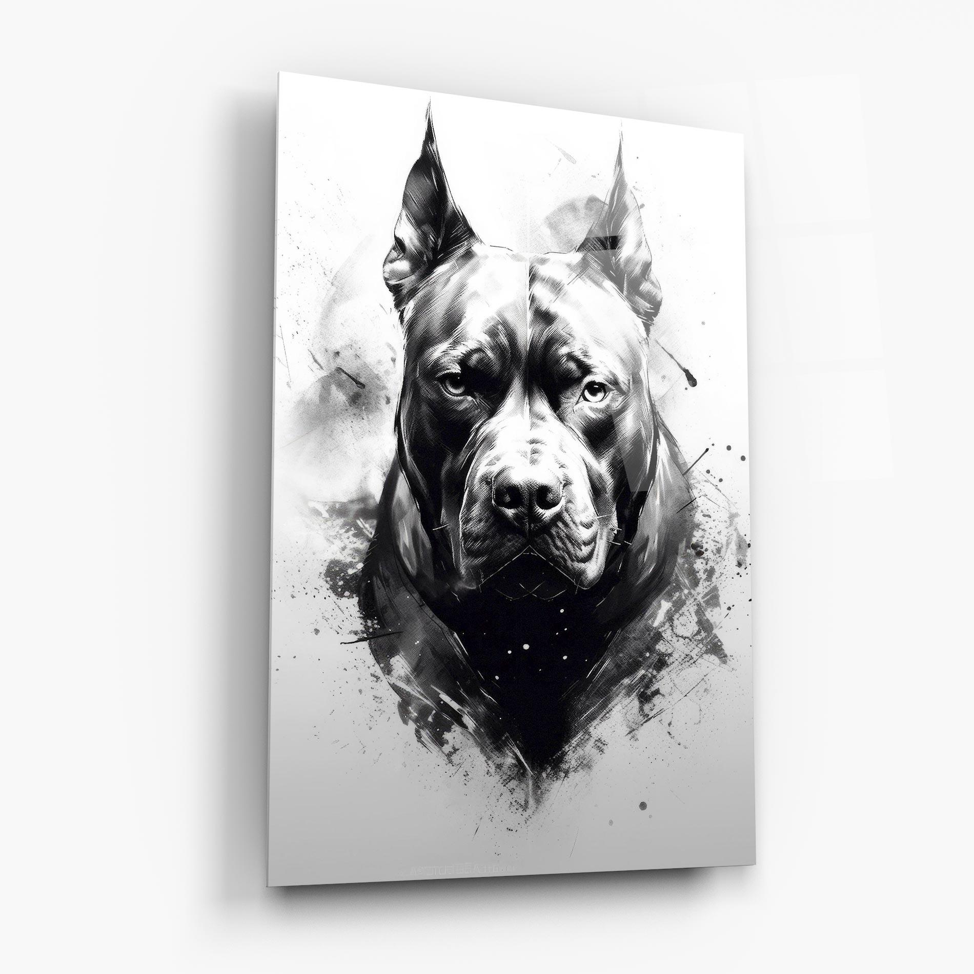 Tablou Sticla Angry Dog Face mockup 6