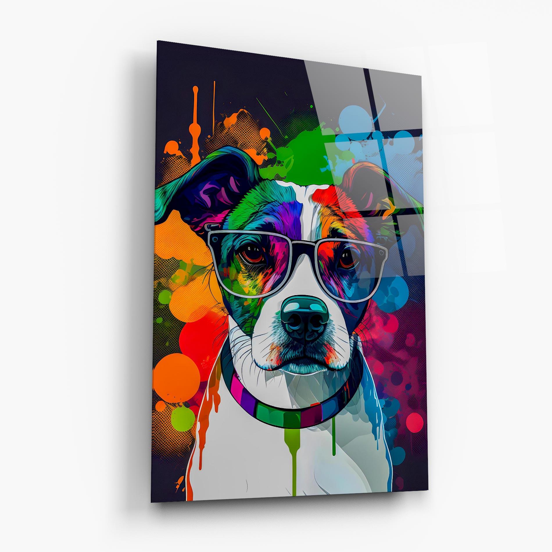 Tablou Sticla Colorful Dog mockup 6
