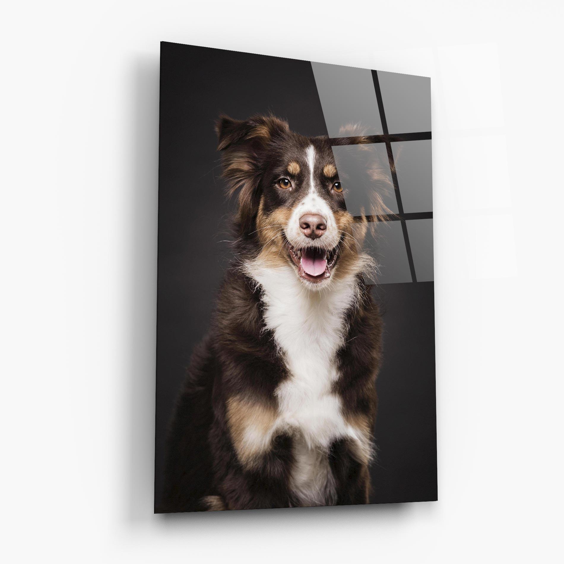 Tablou Sticla Cute Dog Sitting mockup 6