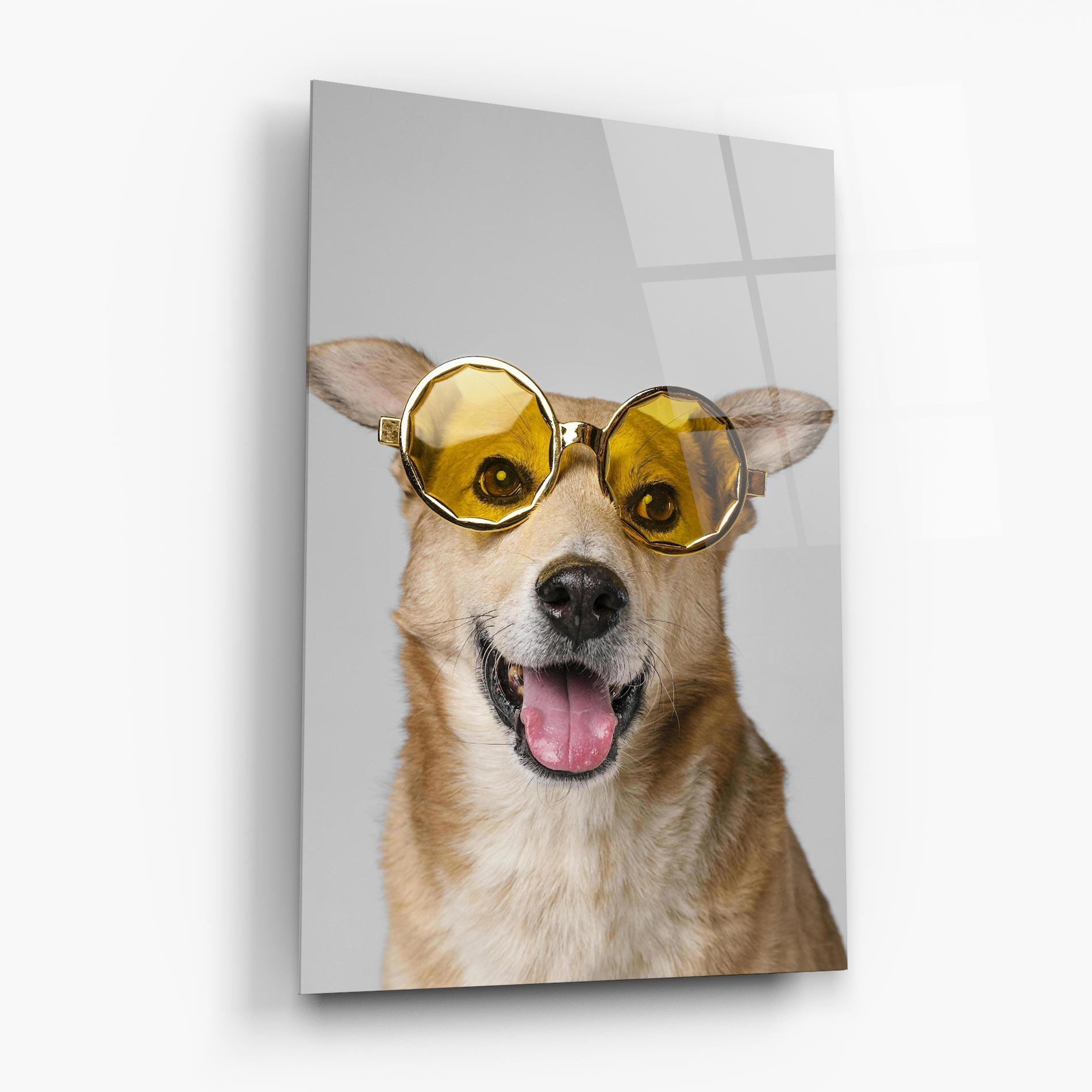 Tablou Sticla Cute Smiley Dog mockup 6