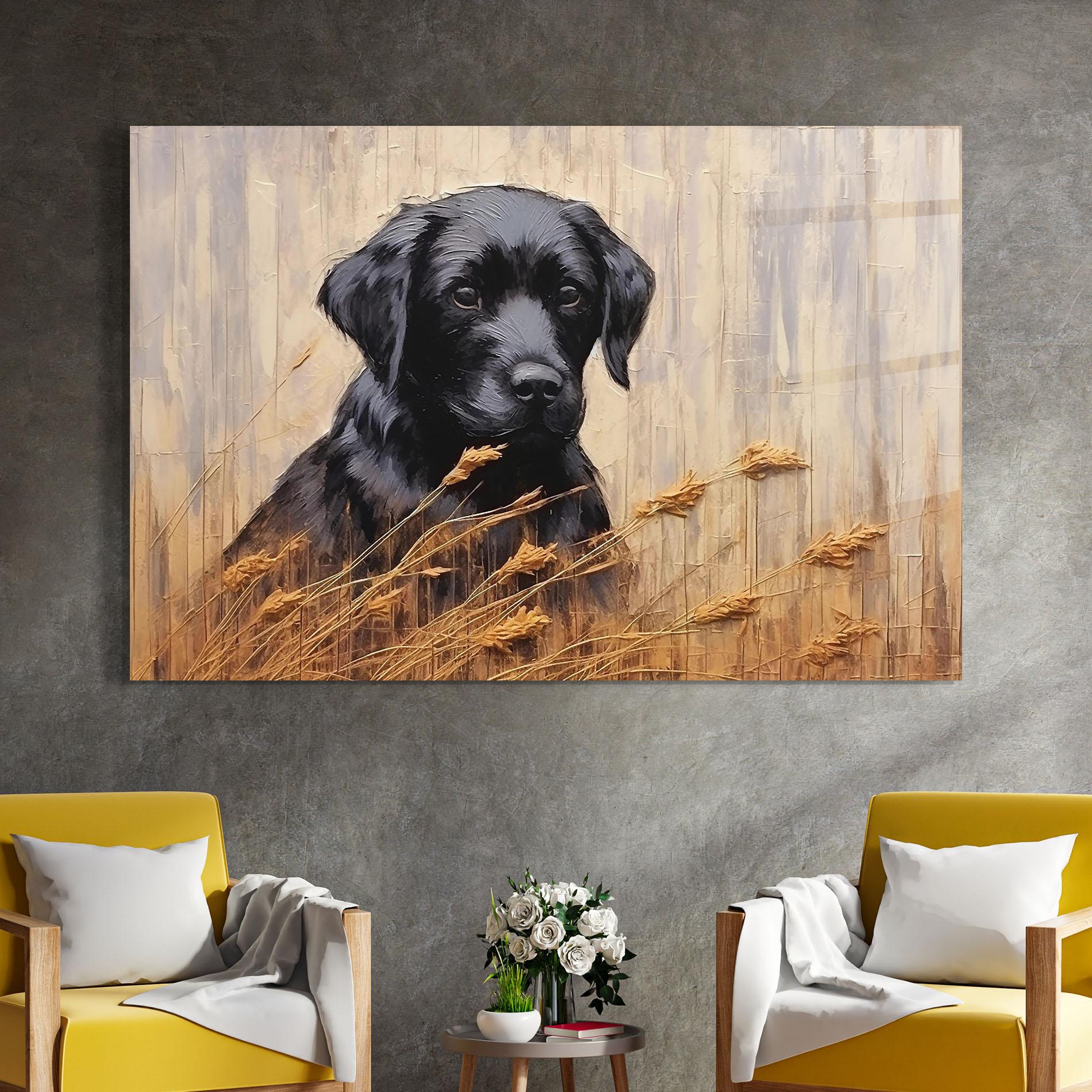 Tablou Sticla Black Dog Art mockup 4