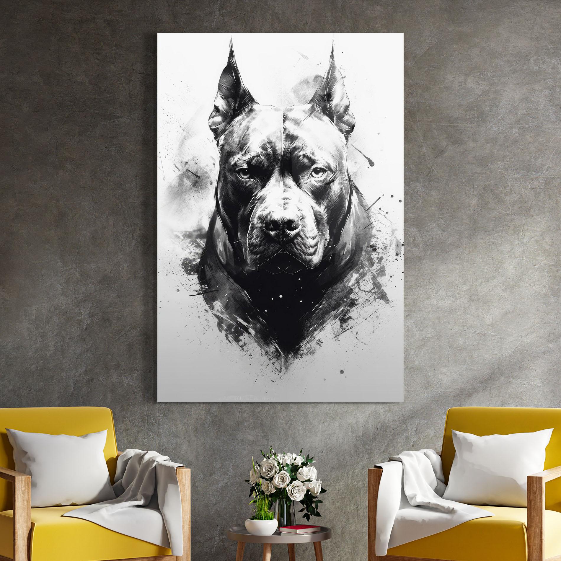 Tablou Sticla Angry Dog Face mockup 4