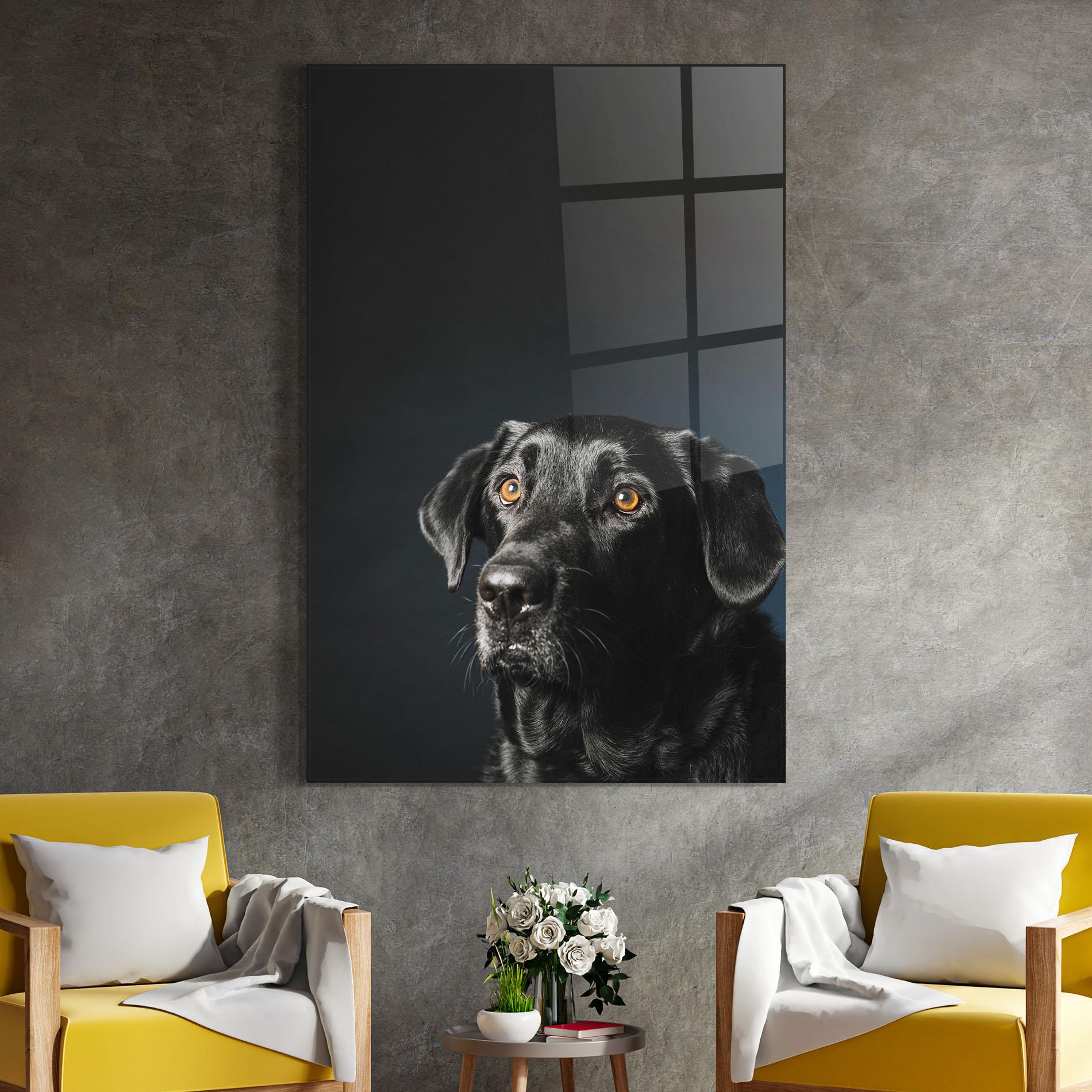 Tablou Sticla Brown Eyes Dog mockup 4