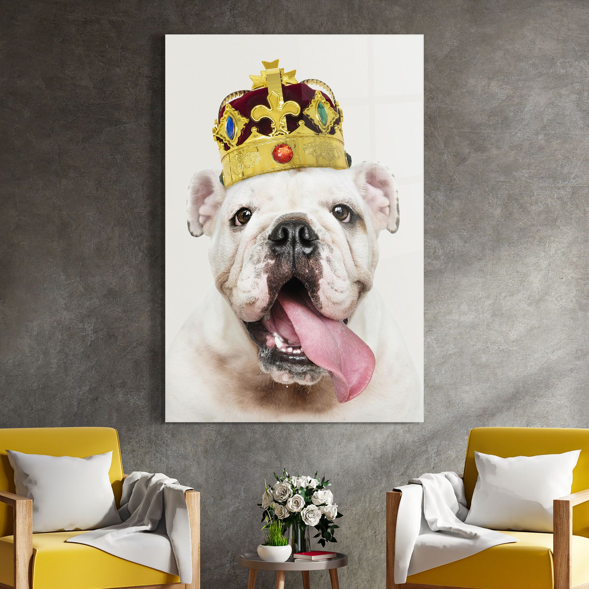 Bulldog Wearing Crown mockup 4