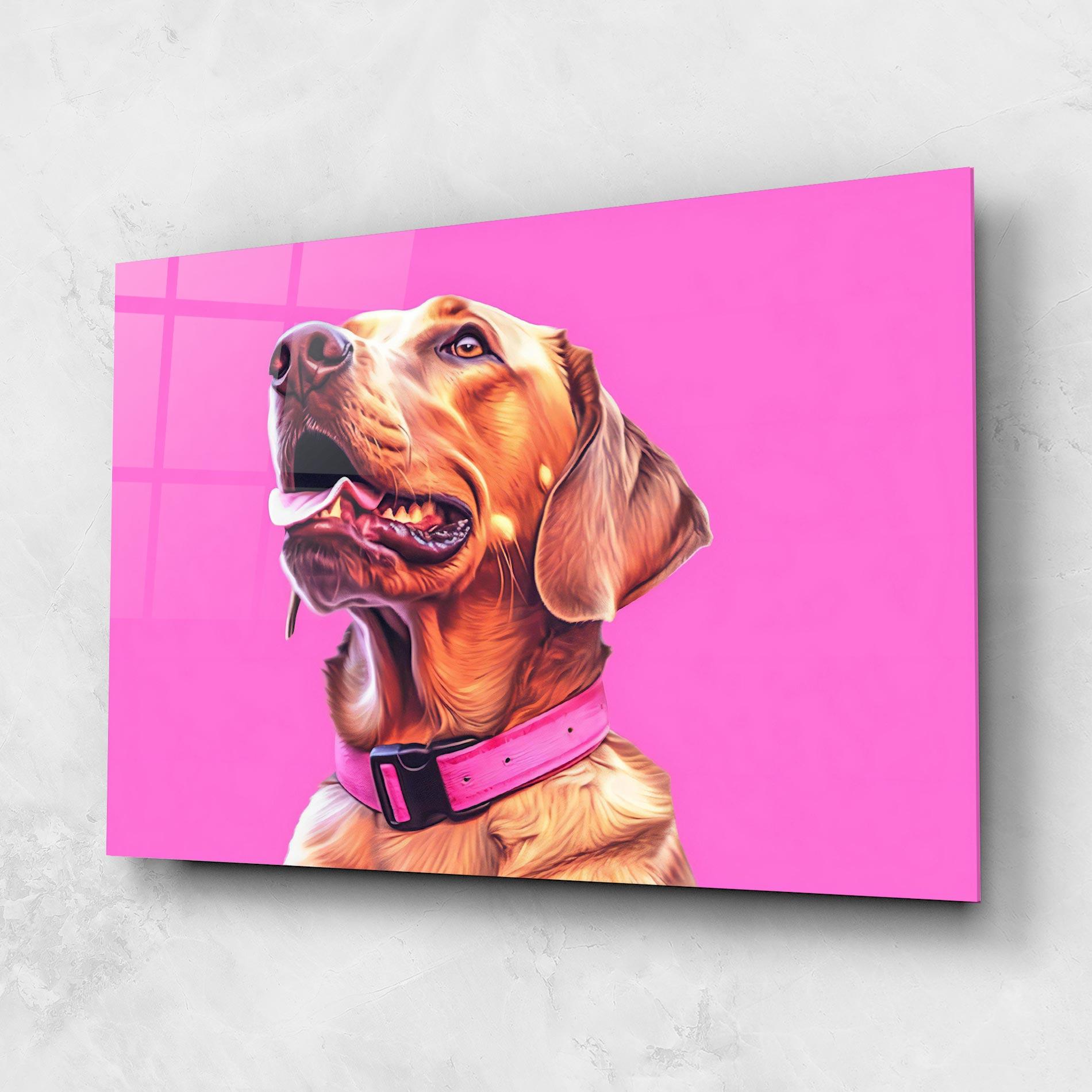 Tablou Sticla Cute Retriever Dog mockup 1