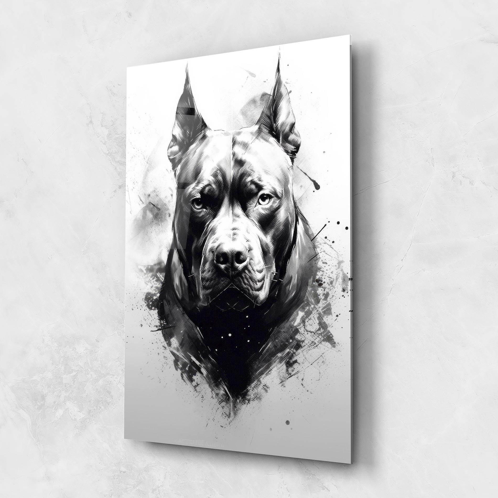 Tablou Sticla Angry Dog Face mockup 1