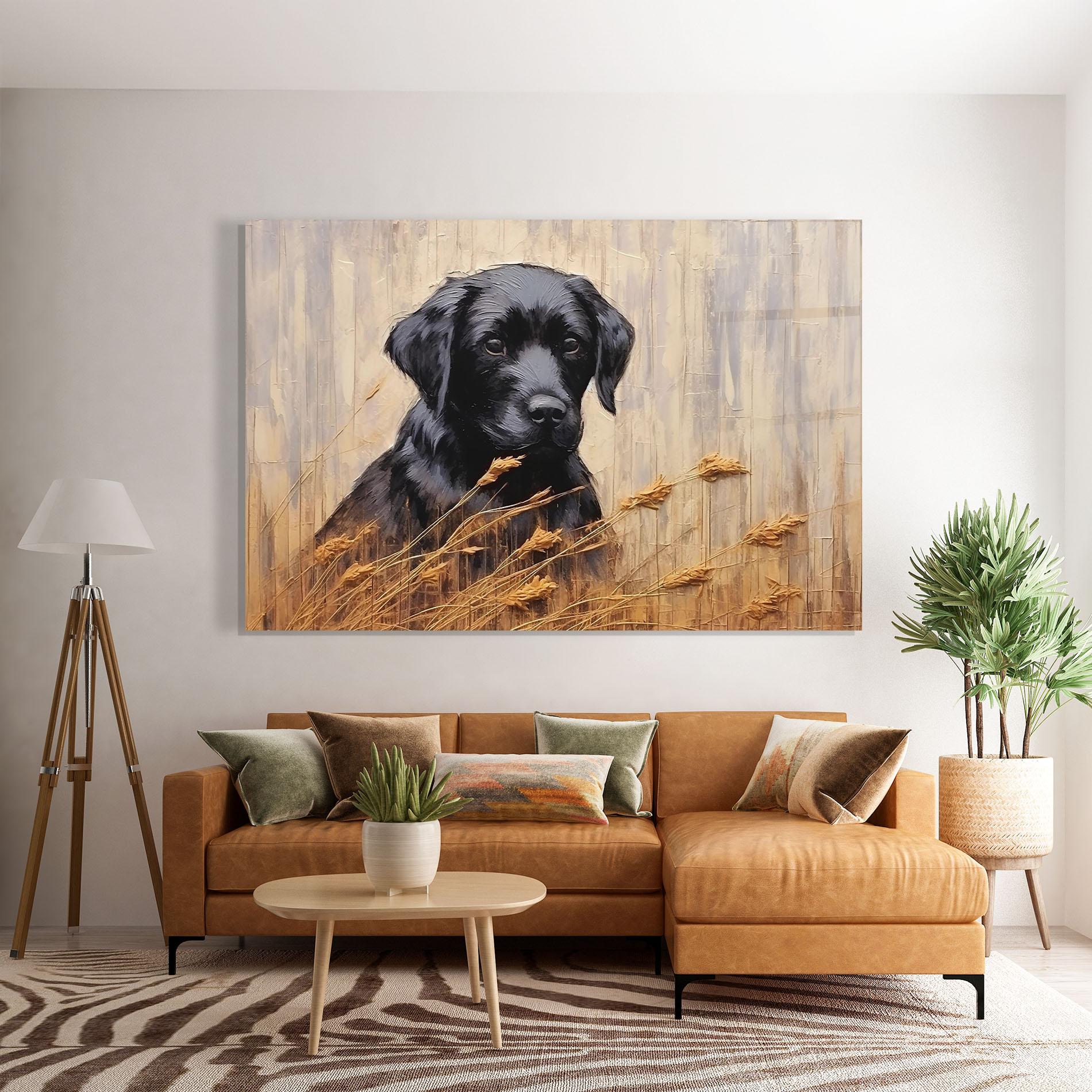Tablou Sticla Black Dog Art mockup 7