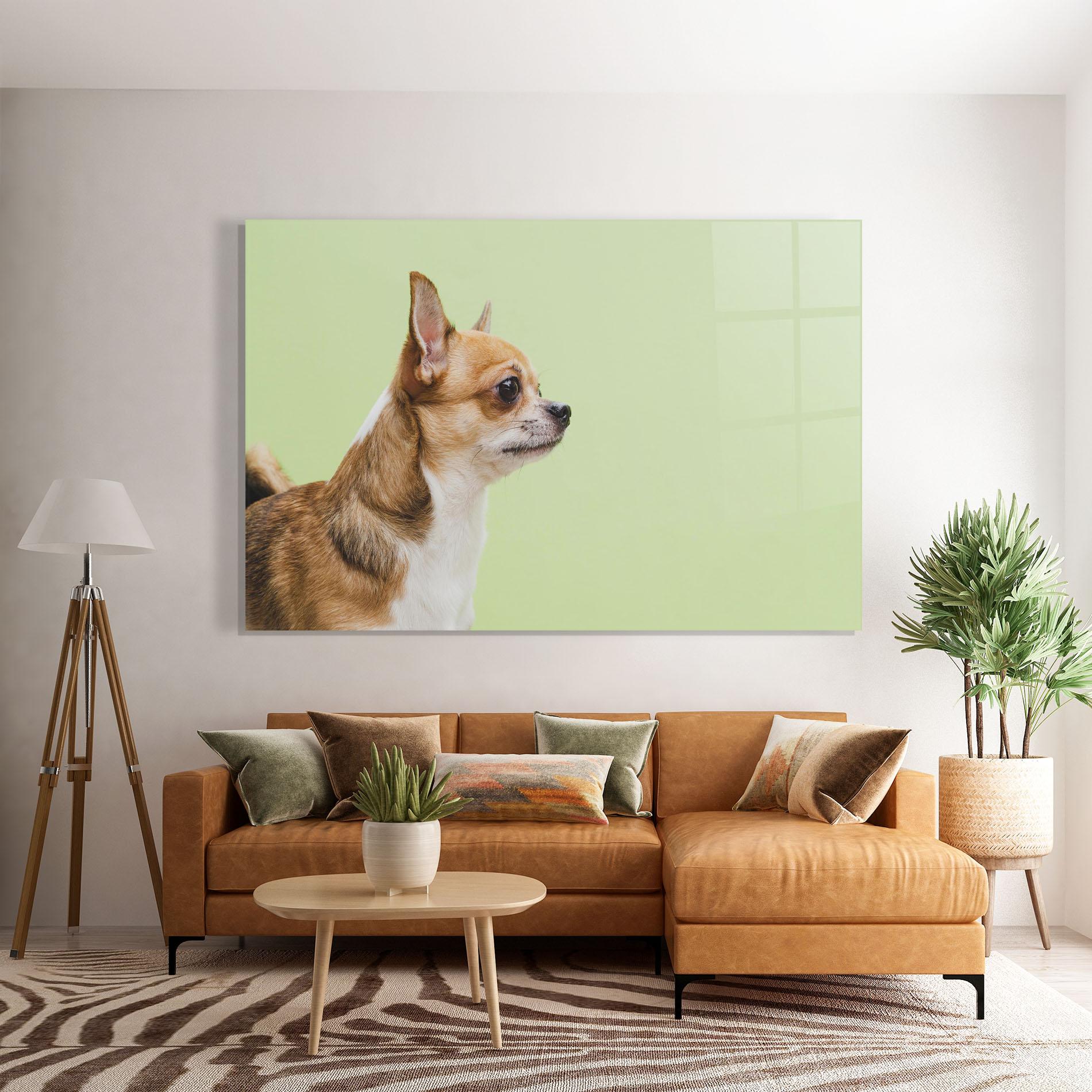 Tablou Sticla Chihuahua Dog mockup 7