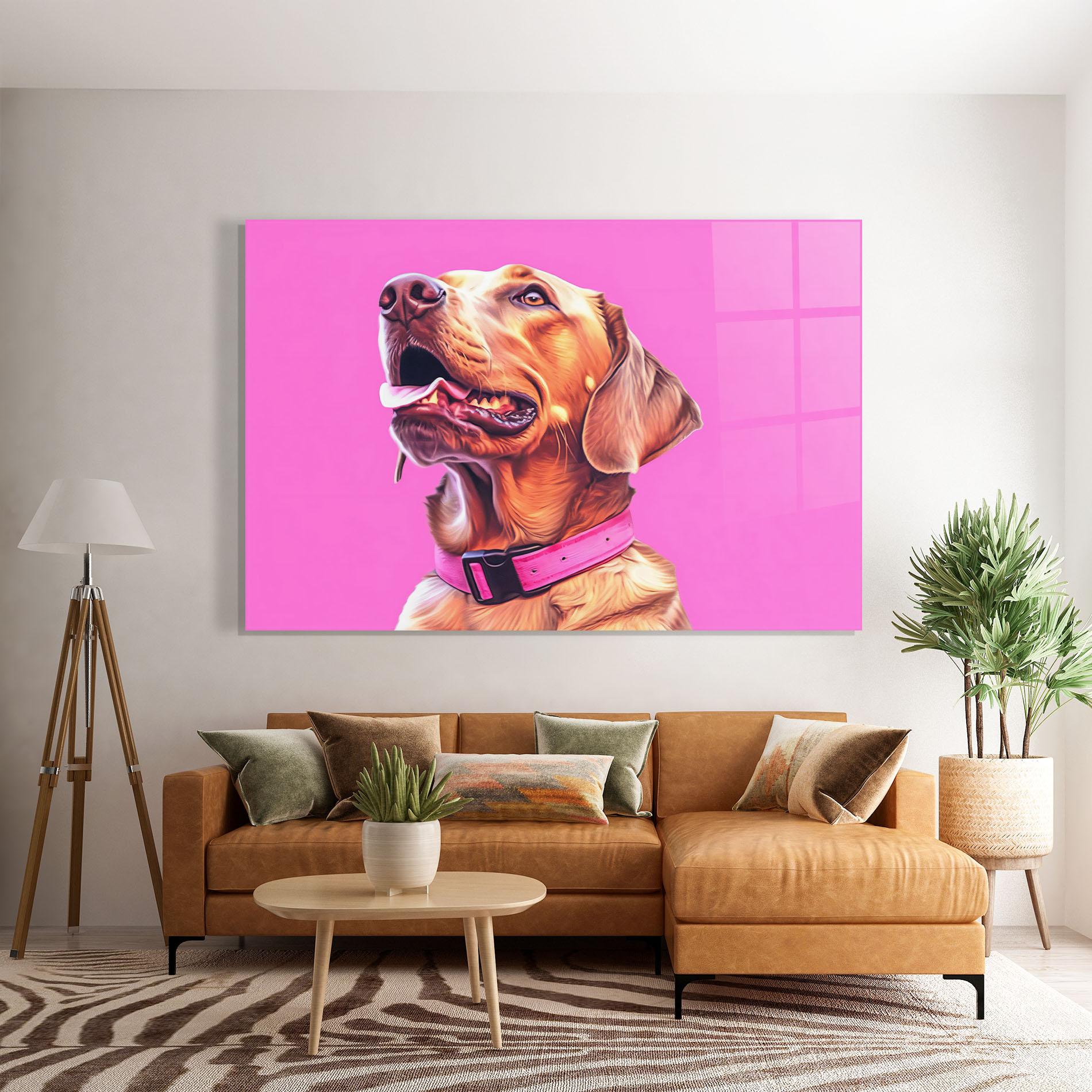 Tablou Sticla Cute Retriever Dog mockup 7