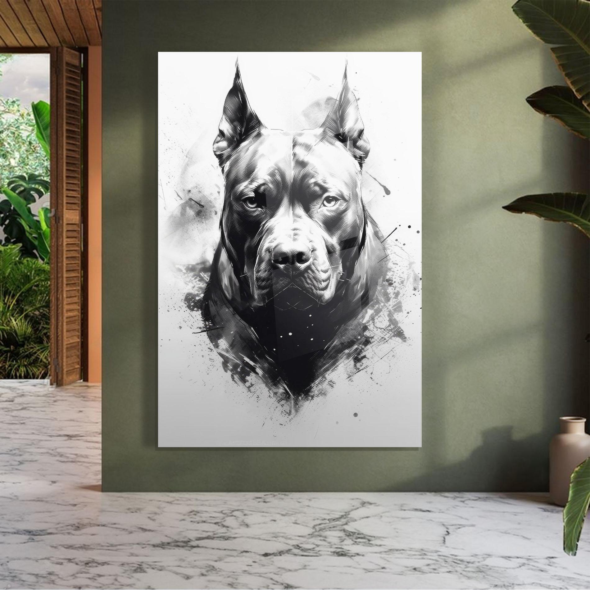 Tablou Sticla Angry Dog Face mockup 7