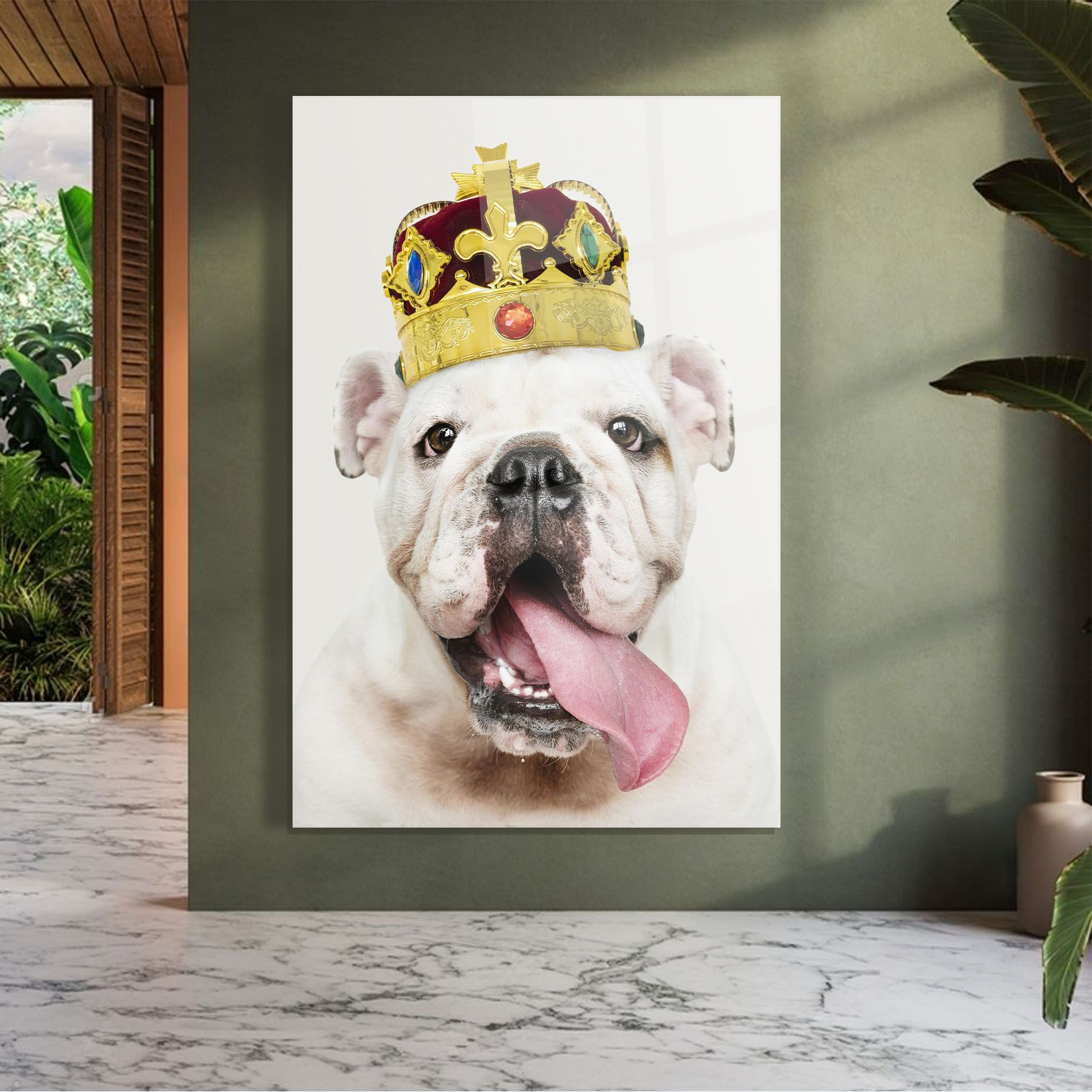 Bulldog Wearing Crown mockup 7