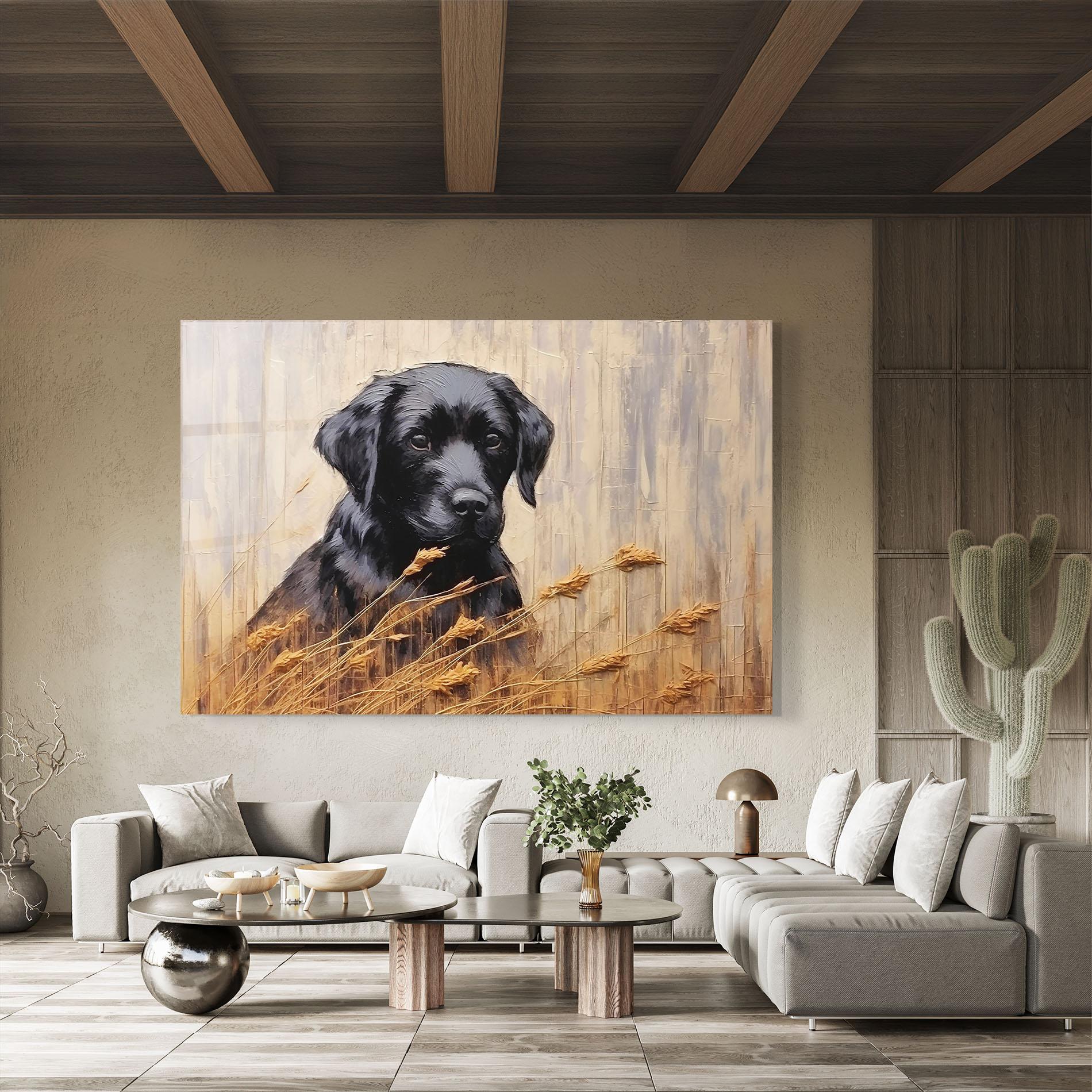 Tablou Sticla Black Dog Art mockup 8