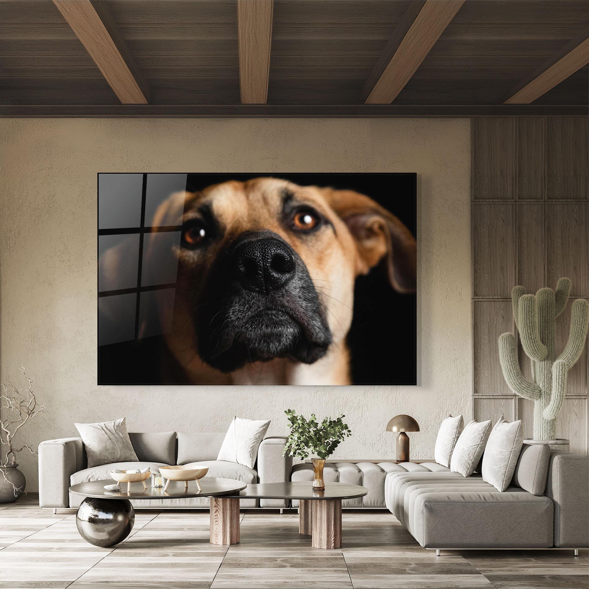 Tablou Sticla Black Nose Dog mockup 8