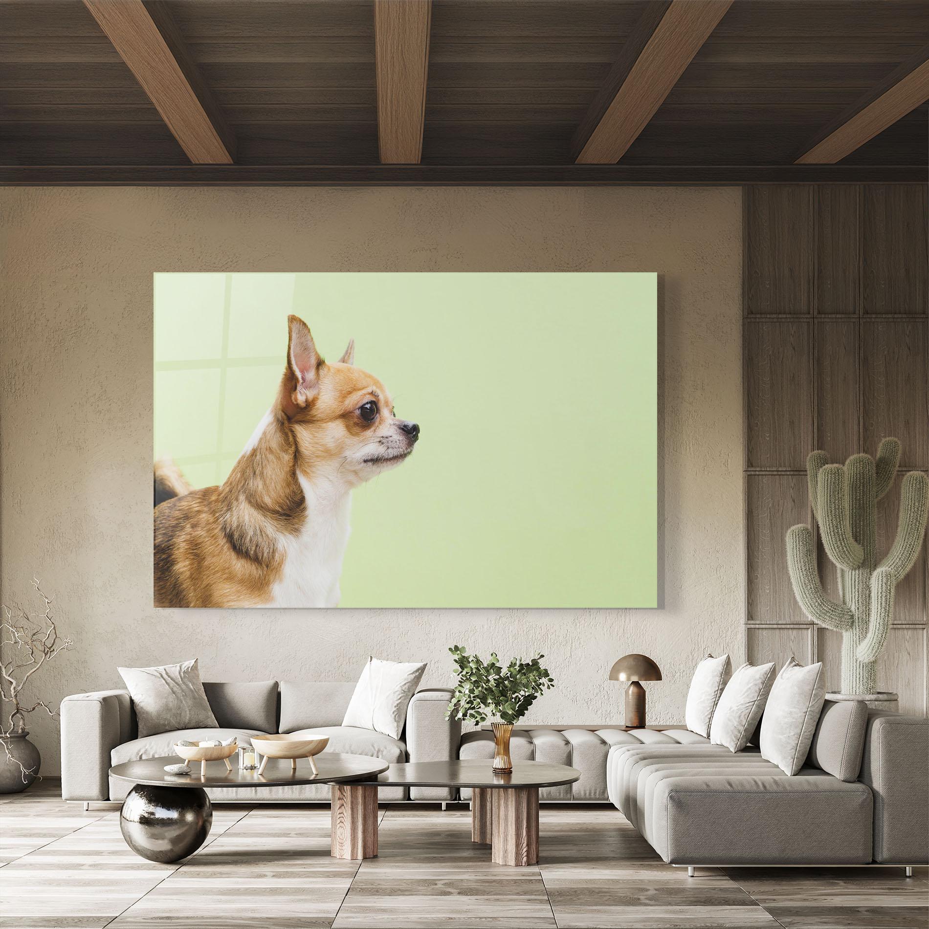 Tablou Sticla Chihuahua Dog mockup 8