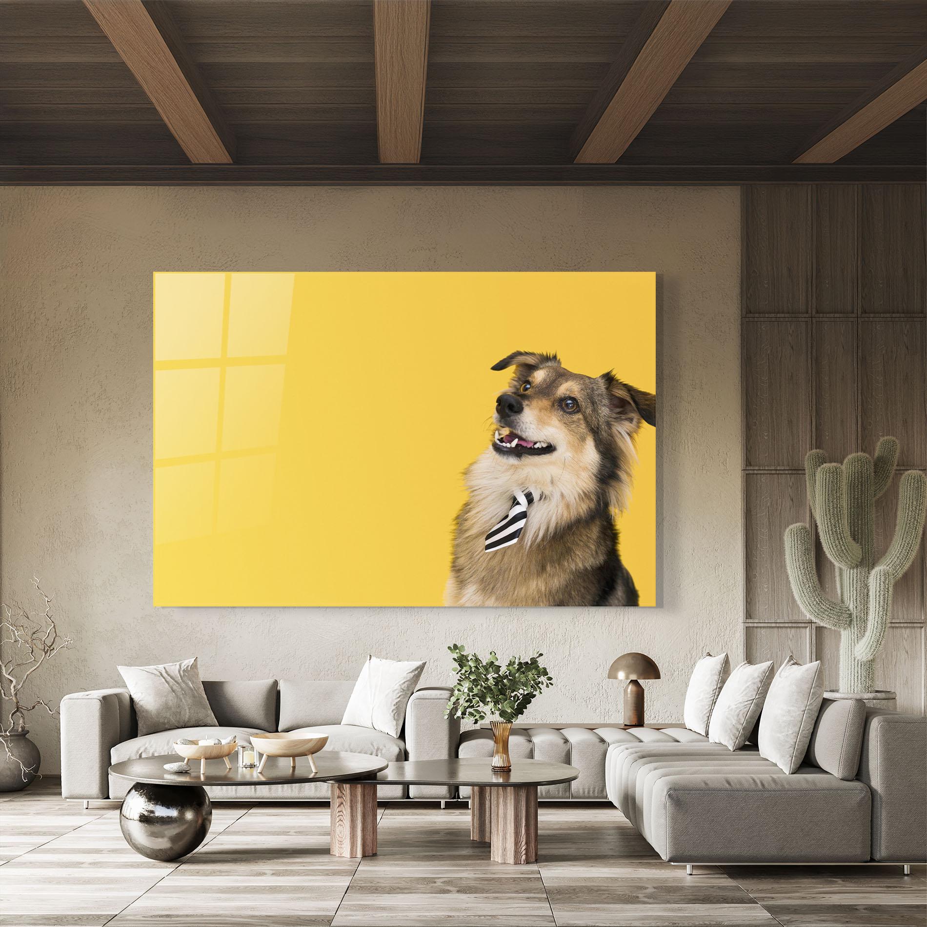 Tablou Sticla Cute Smiling Dog mockup 8