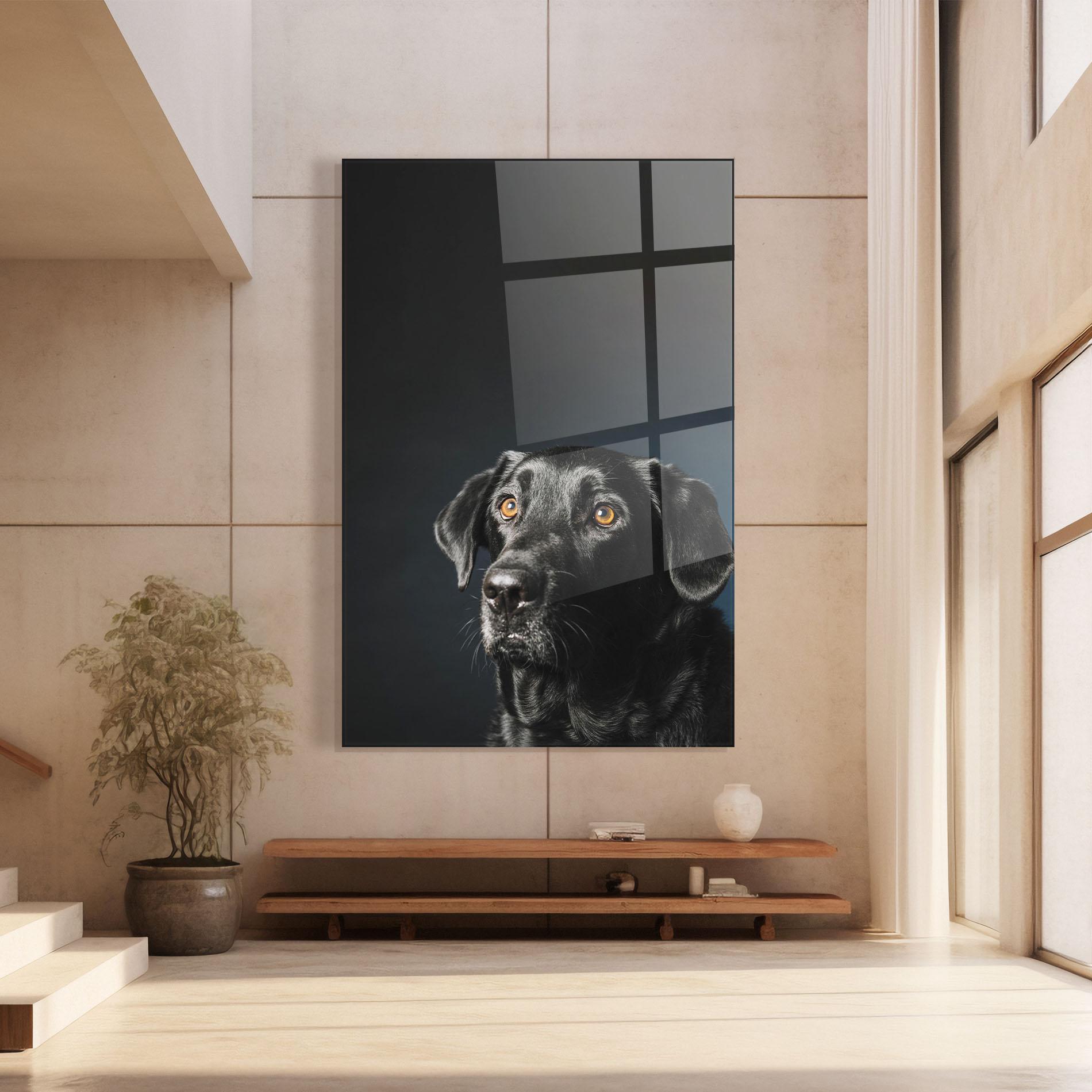 Tablou Sticla Brown Eyes Dog mockup 8