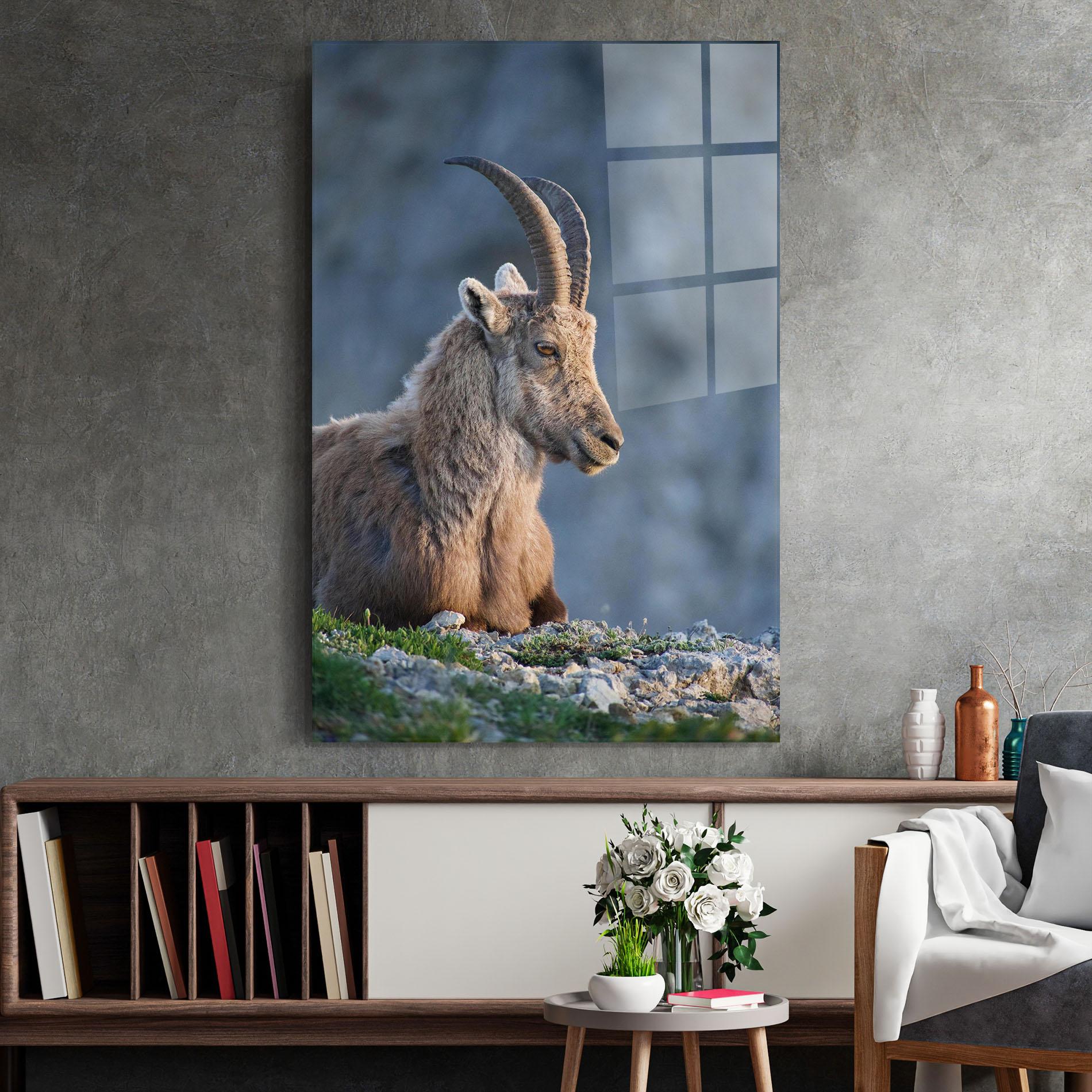 Tablou Sticla Mountain Goat mockup 2
