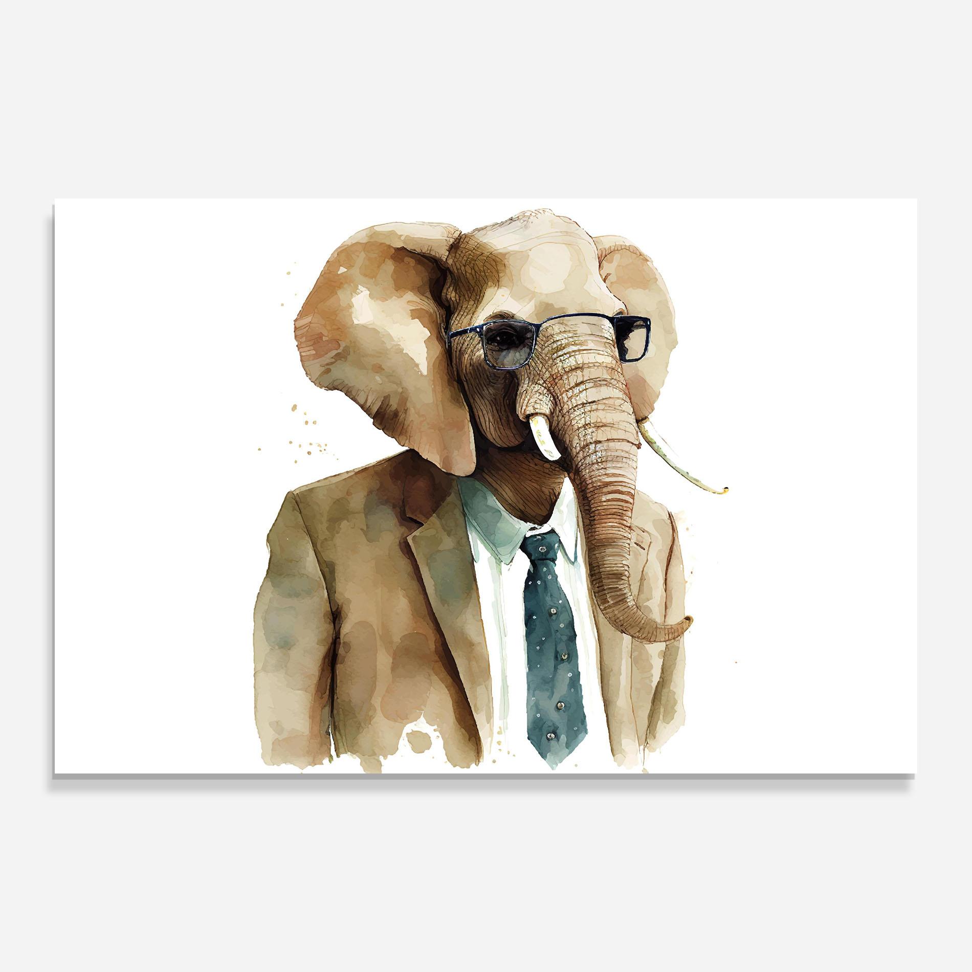 Tablou Sticla Bussines Elephant mockup 0