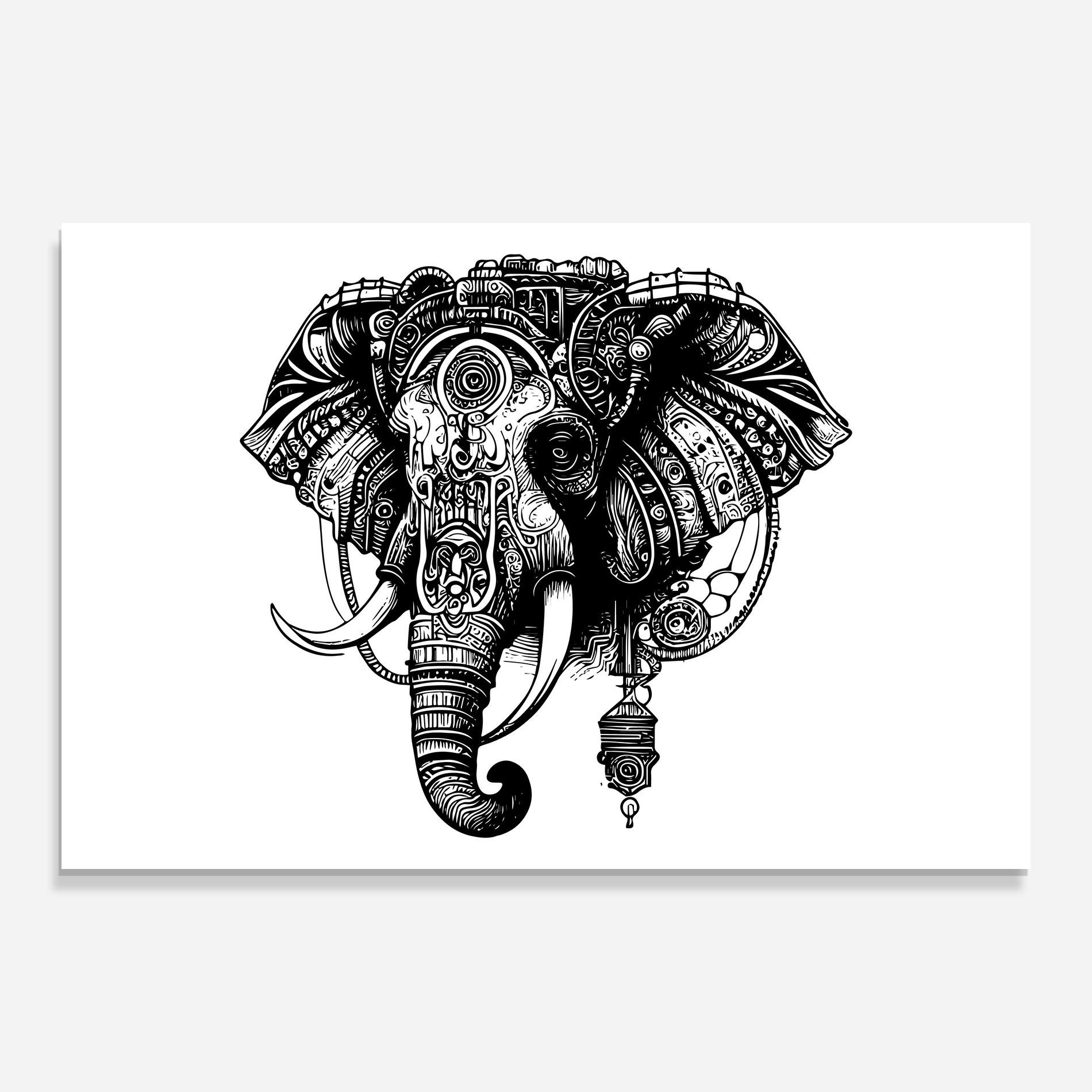 Tablou Sticla Ehephant Head mockup 0
