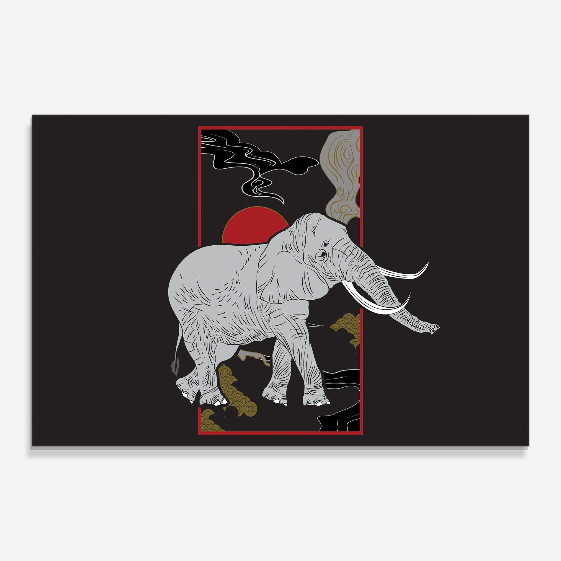 Tablou Sticla Elephant Asia mockup 0