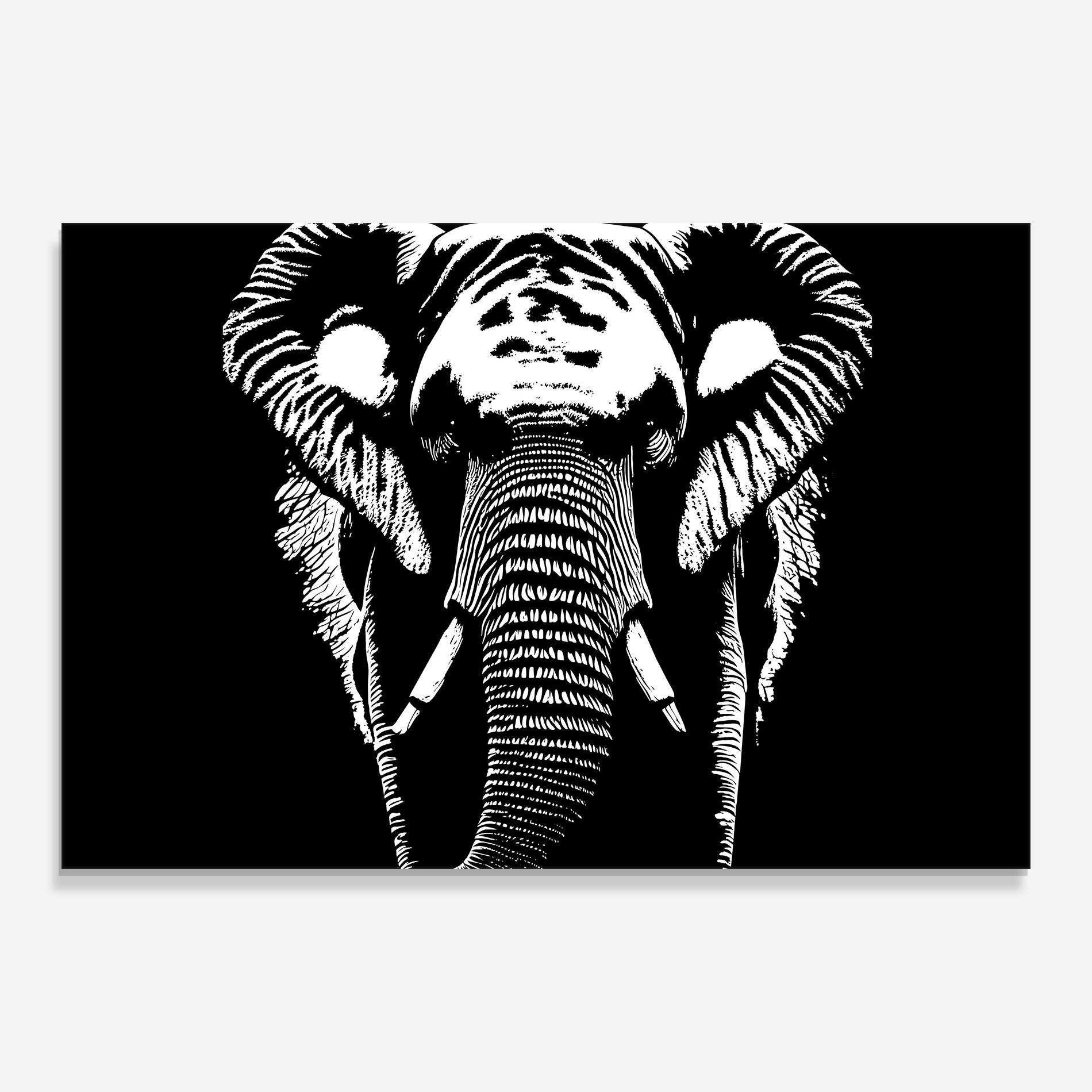 Tablou Sticla Elephant Drawing mockup 0