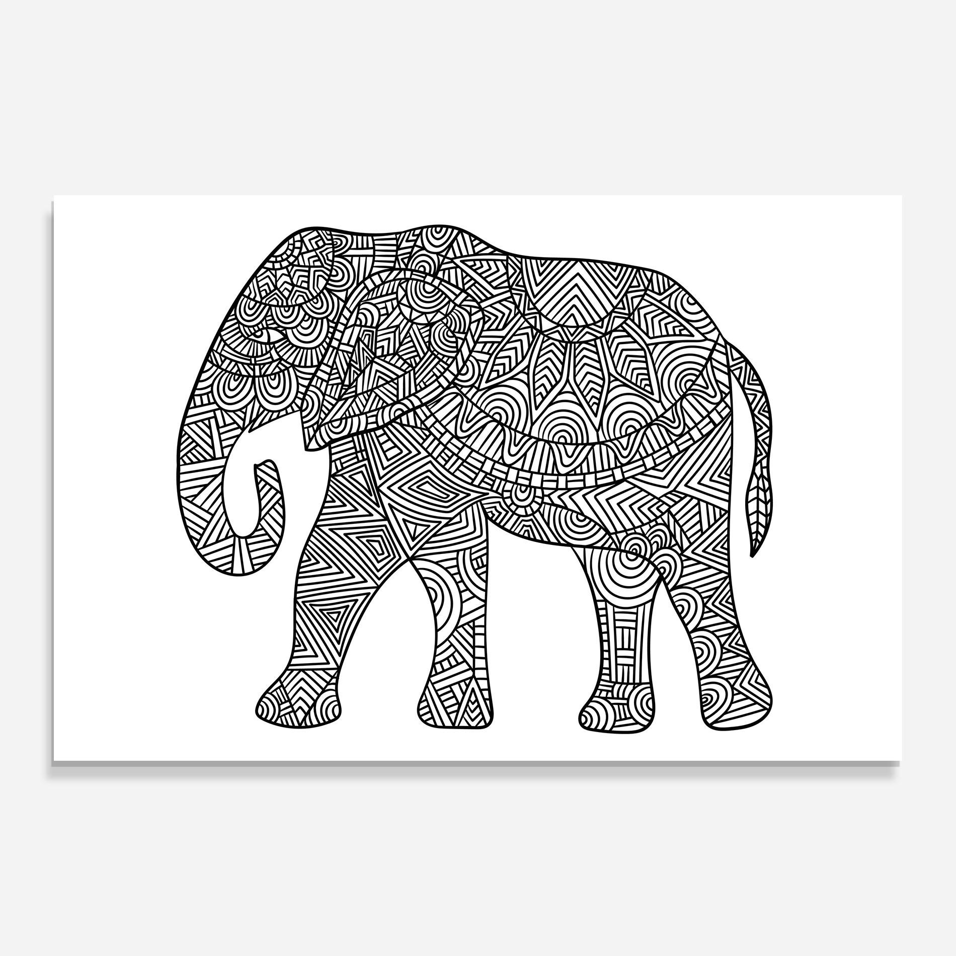 Tablou Sticla Elephant Mandala mockup 0