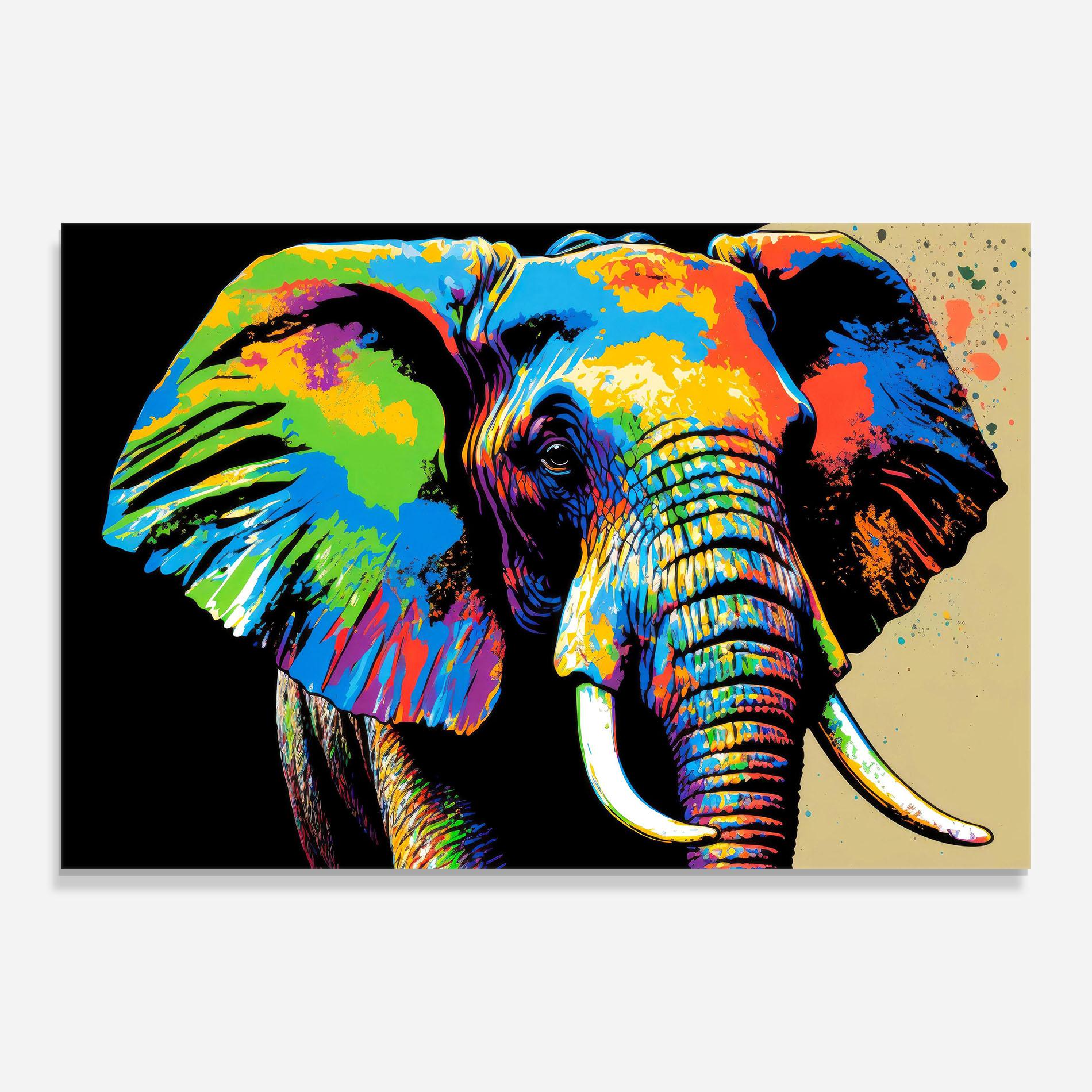 Tablou Sticla Elephant Portrait mockup 0