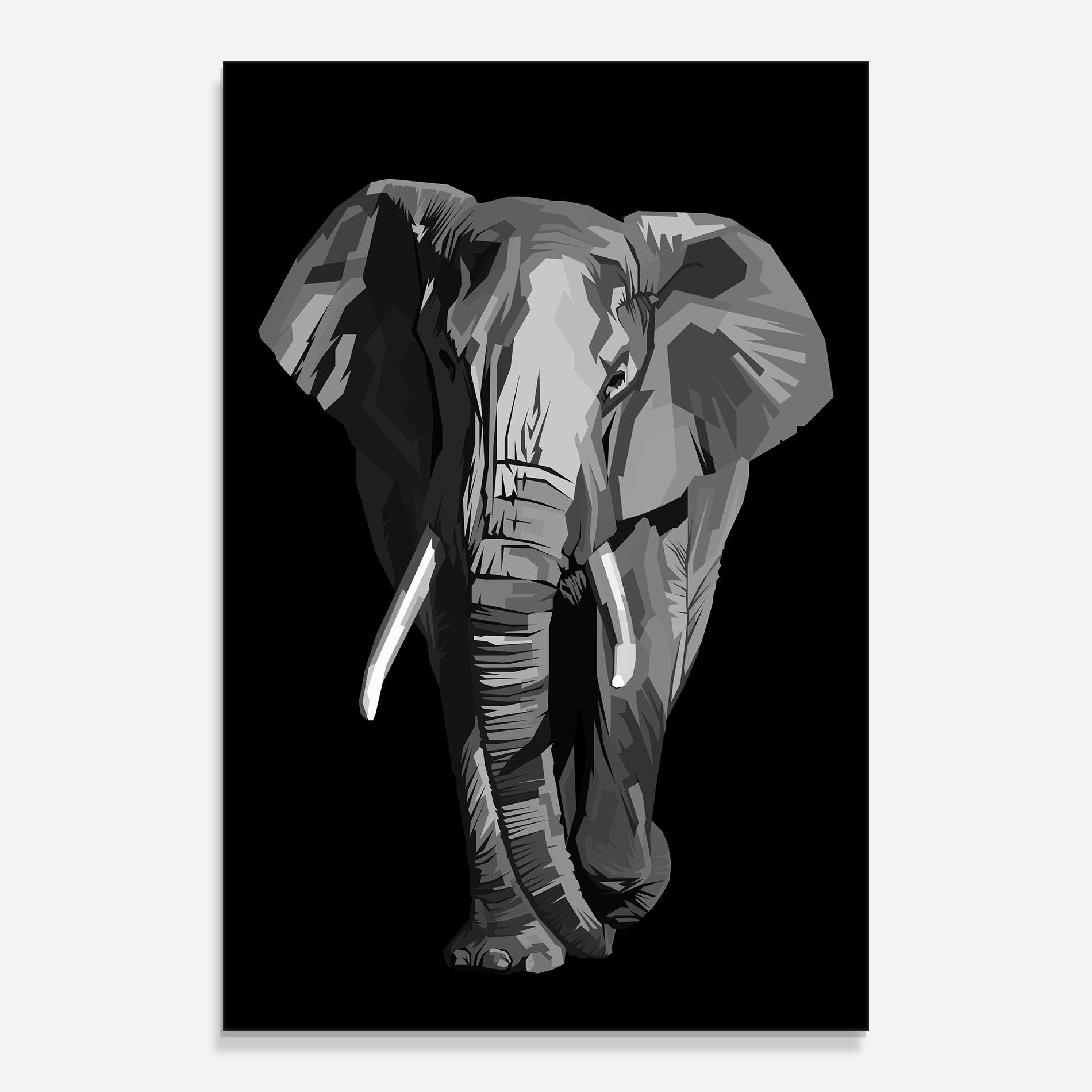 Tablou Sticla Beautiful Grey Elephant mockup 0
