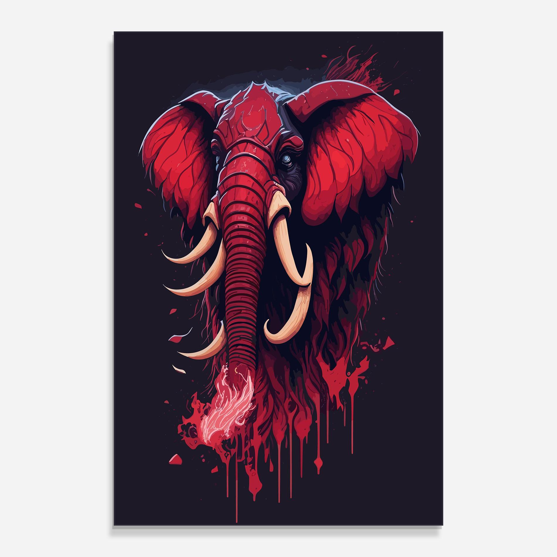 Tablou Sticla Bloody Elephant mockup 0
