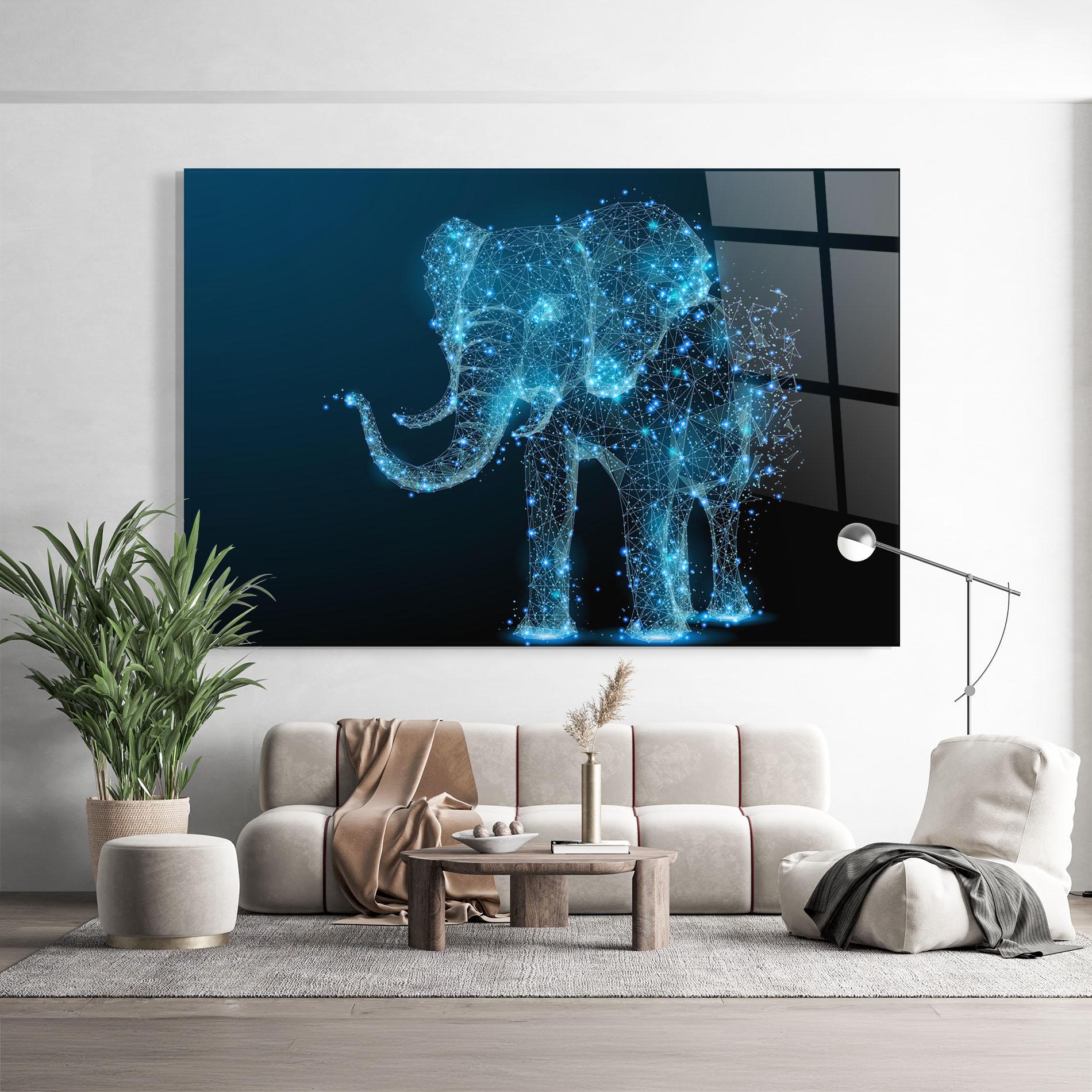 Tablou Sticla Digital Elephant mockup 9
