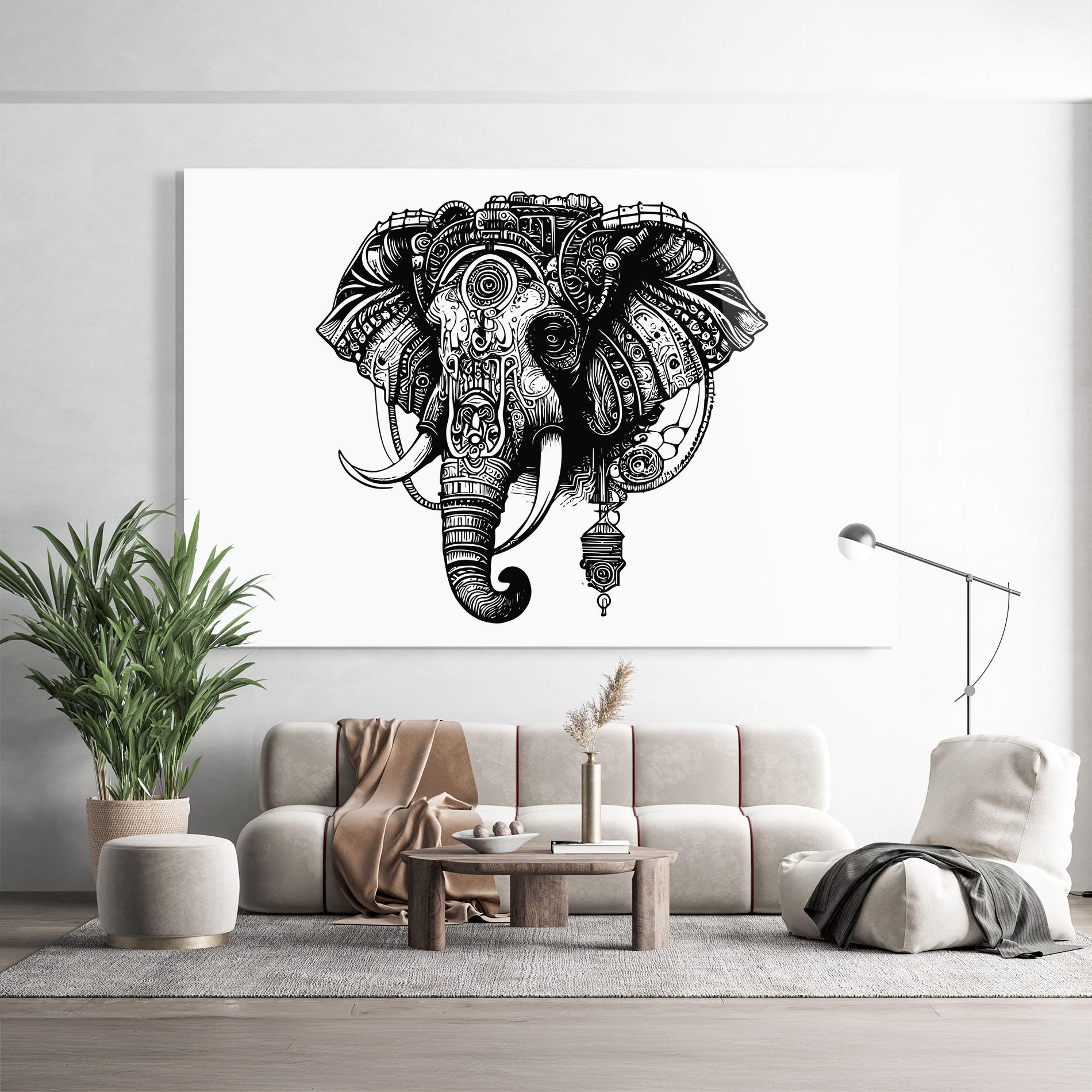 Tablou Sticla Ehephant Head mockup 9