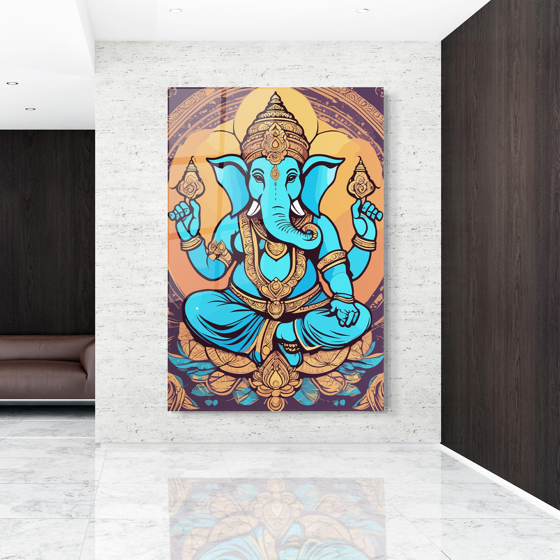 Tablou Sticla Blue Elephant mockup 9