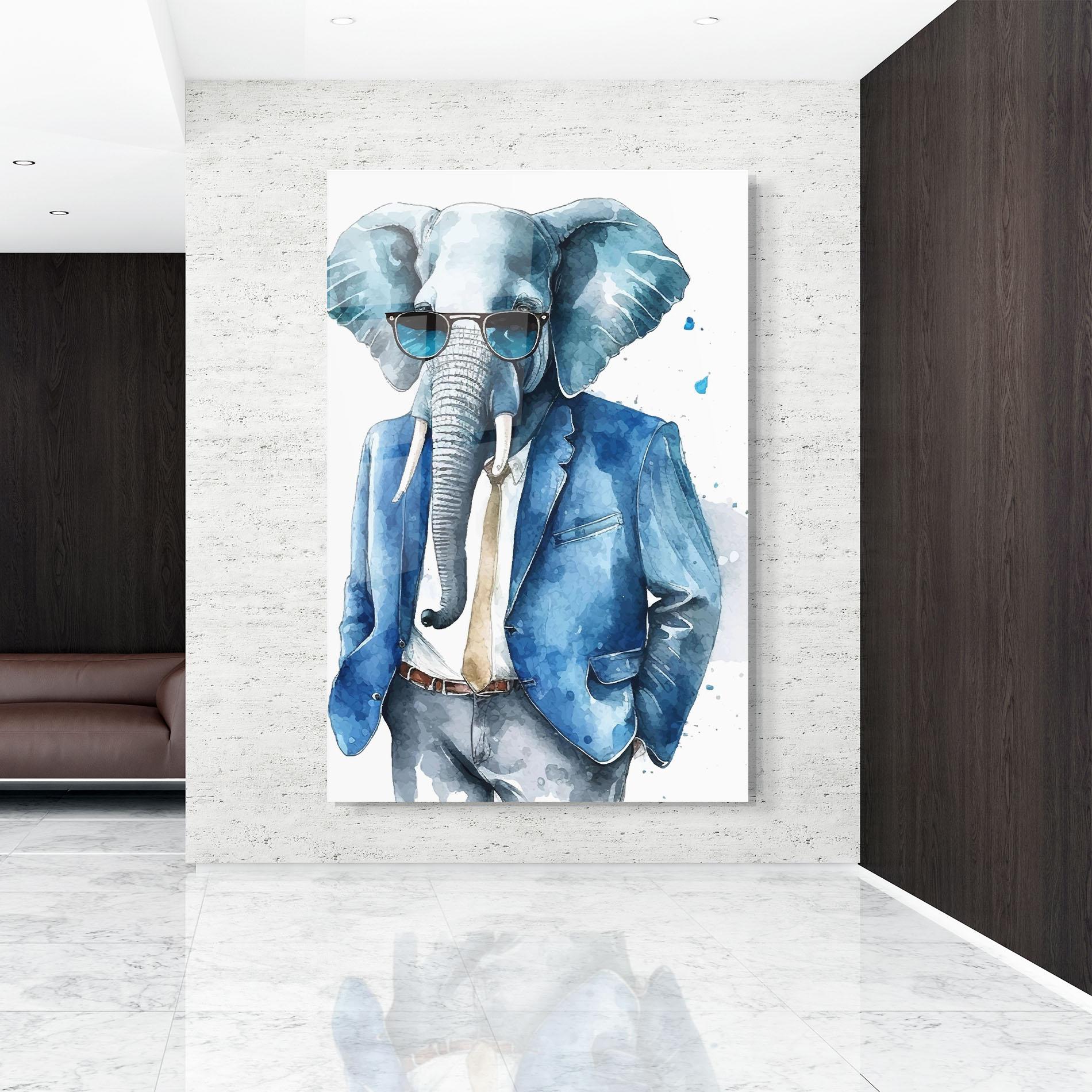 Tablou Sticla Bussiness Elephant mockup 9