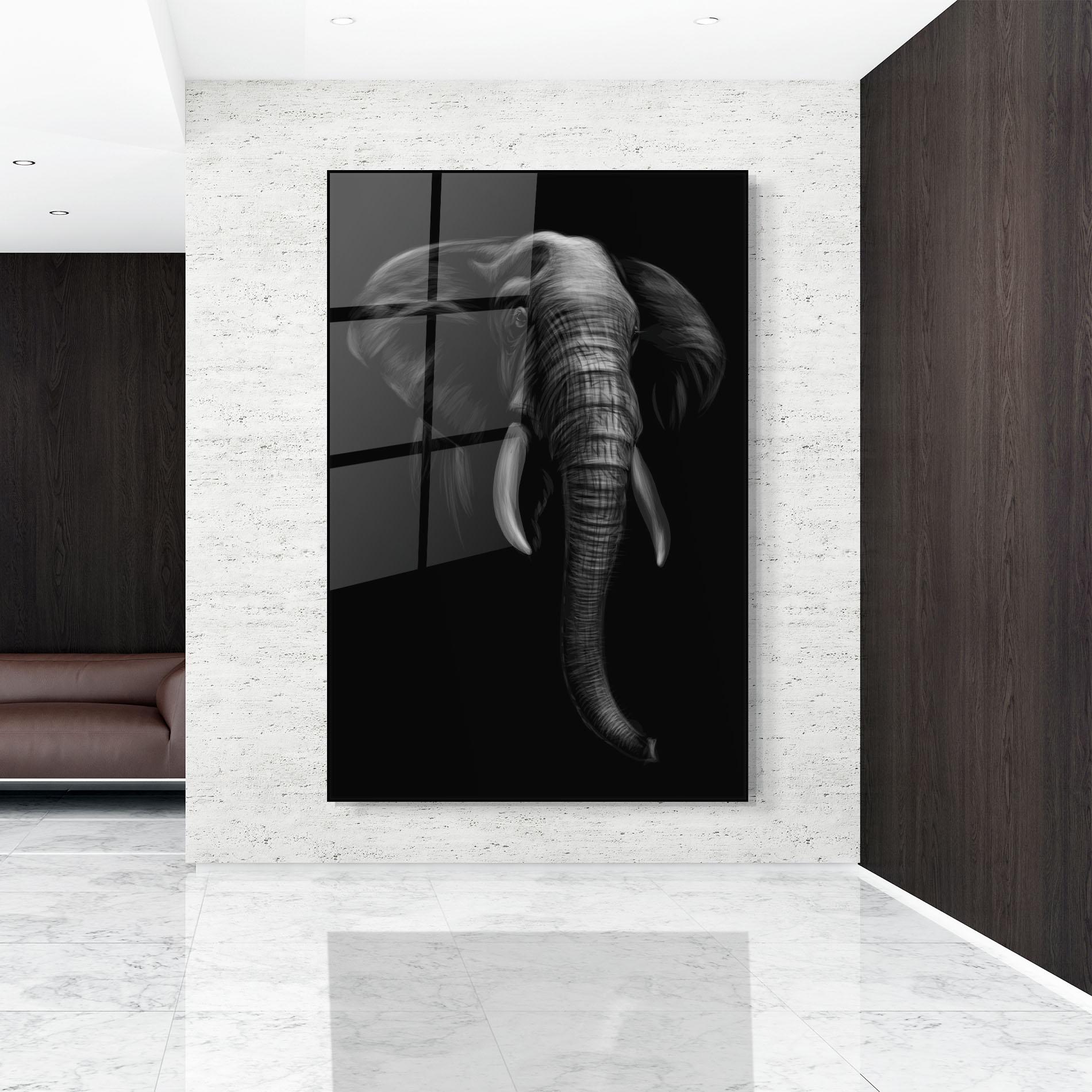 Tablou Sticla Elephant Head mockup 9